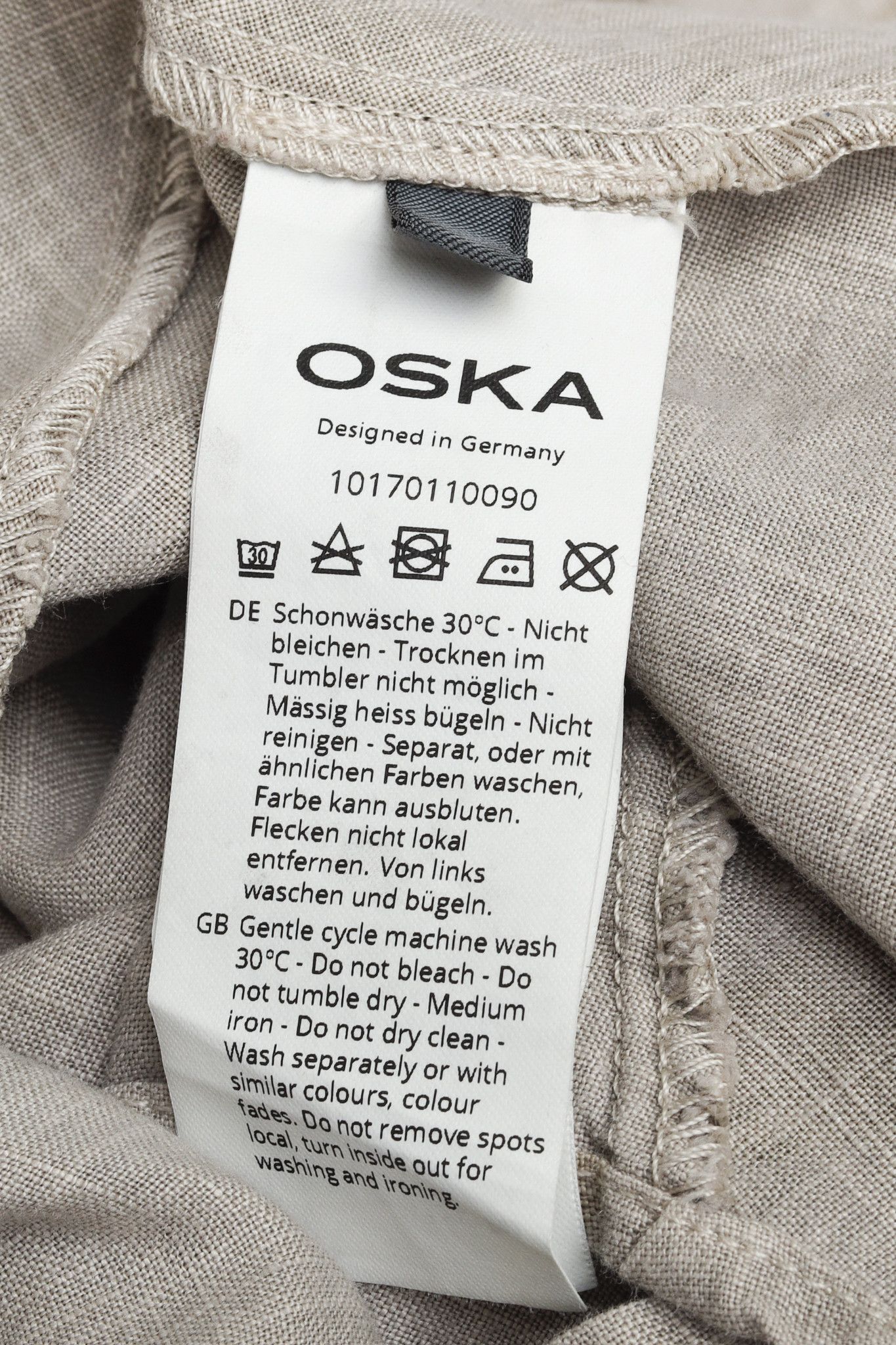 Other Oska Tuelo Taupe Branch-Print Linen Balloon-Hem Dress Size L / US 10 / IT 46 - 8 Thumbnail