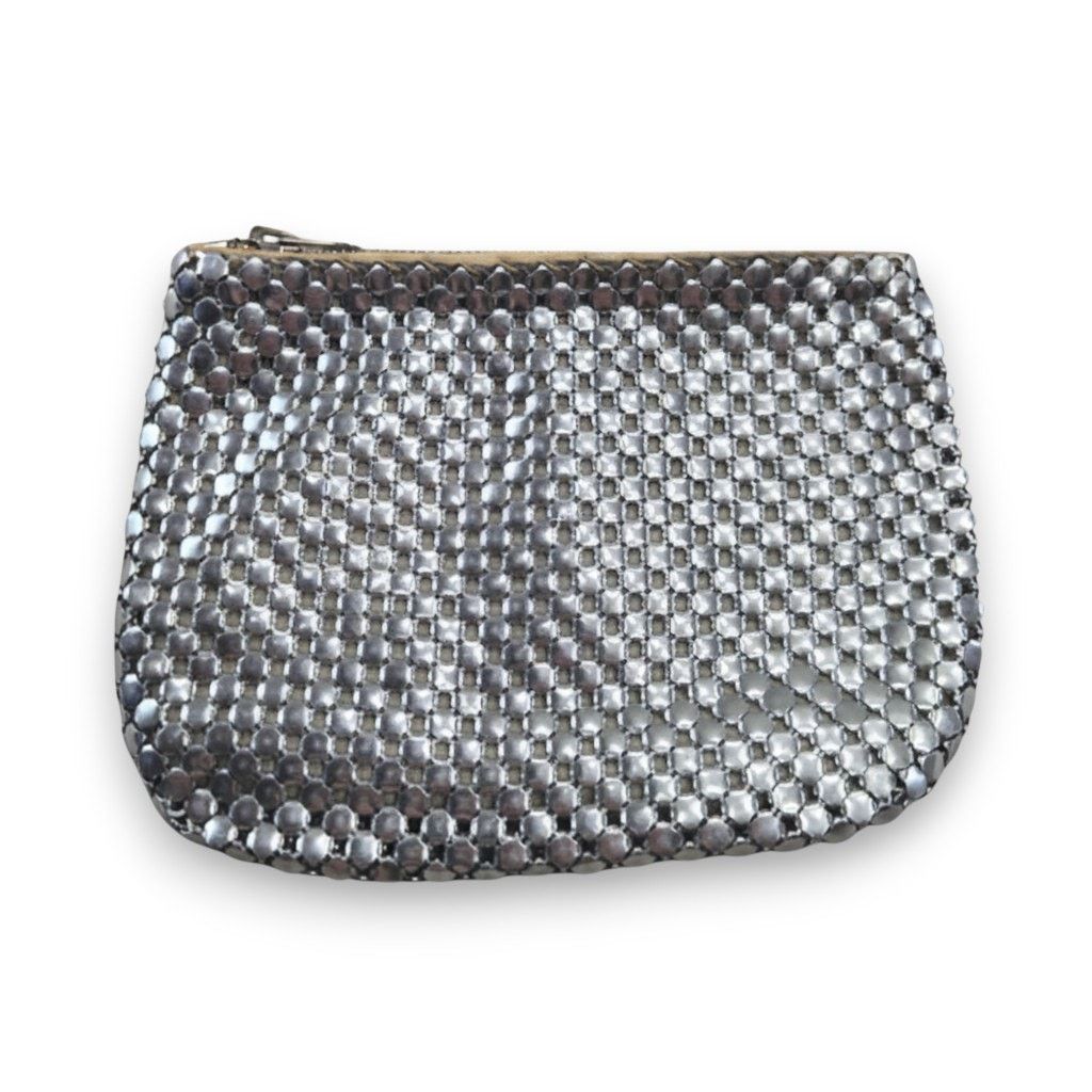 Vintage Vintage Silver Metal Mesh Zipper Pouch Coin Bag Size ONE SIZE - 1 Thumbnail