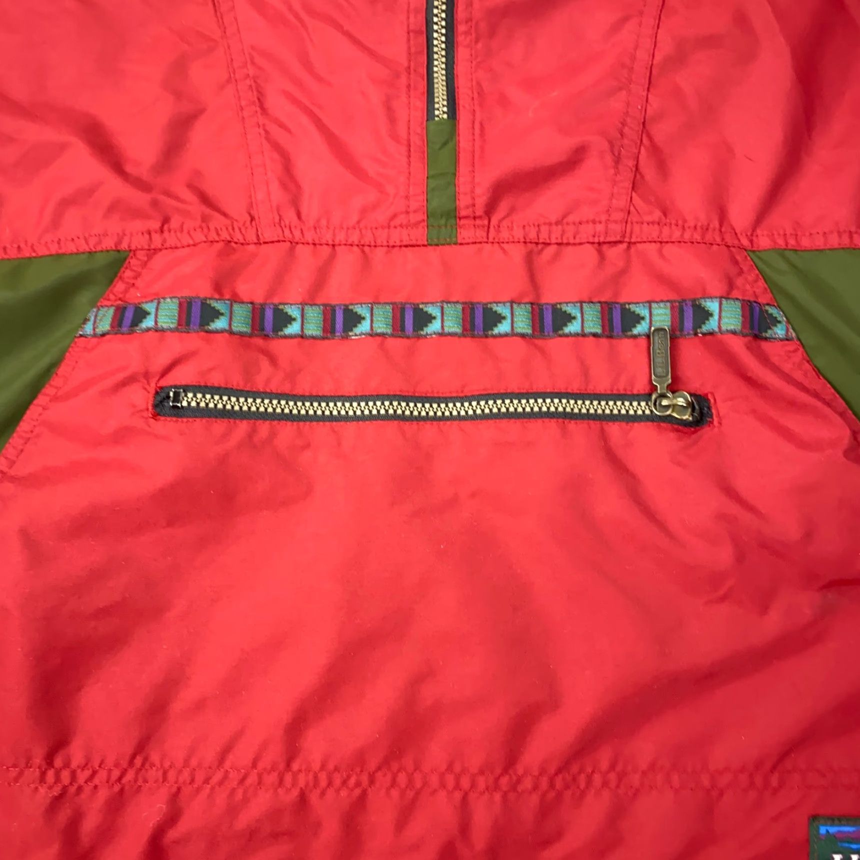 Vintage VINTAGE L.L. Bean Windbreaker Jacket Women’s Large Red Aztec Pattern 90s Casual Fall Spring Size L / US 10 / IT 46 - 3 Thumbnail
