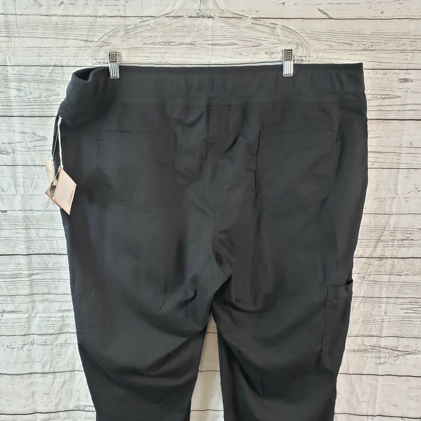 Koio Koi Womens Morgan Scrub Pants 3X Black - Solid Cotton Blend, 30" Inseam, Waist 22", Rise 13" - New with Tags, V2 Size 40" / US 18 - 4 Thumbnail
