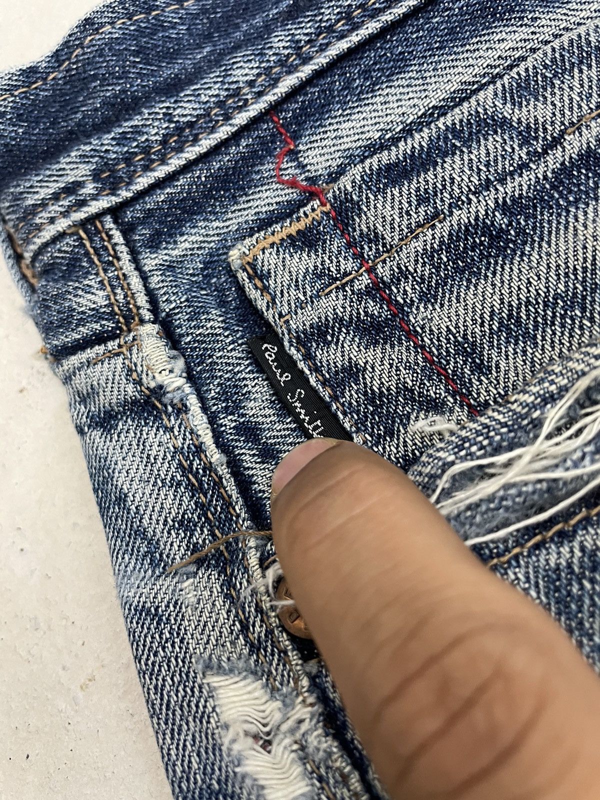 Paul Smith × Paul Smith Red Ear Paul Smith Red Ear Selvedge Distressed Denim Pants (A10) Size US 31 - 11 Thumbnail