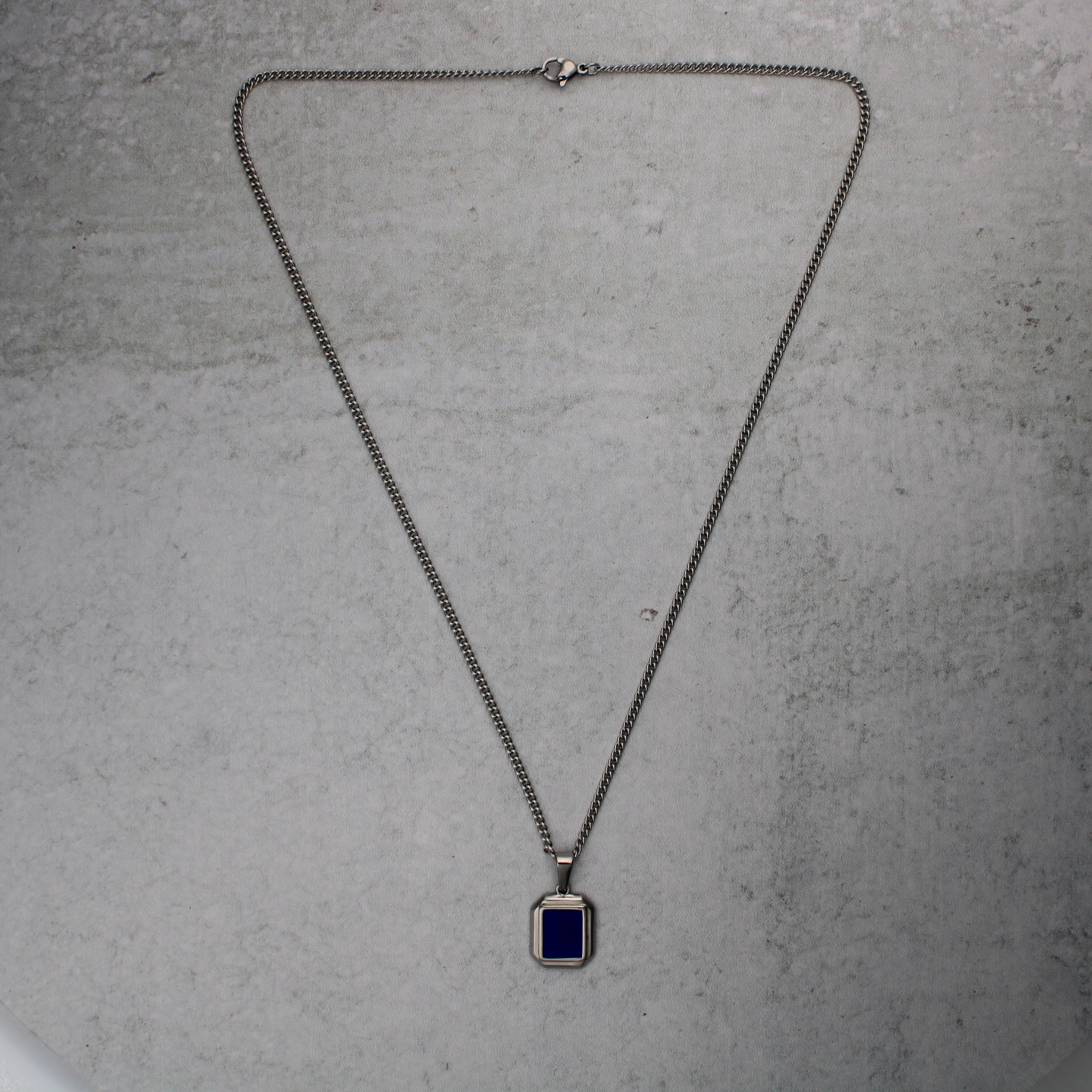 Jewelry Silver Mini Blue Enamel Pendant Necklace Size ONE SIZE - 5 Thumbnail
