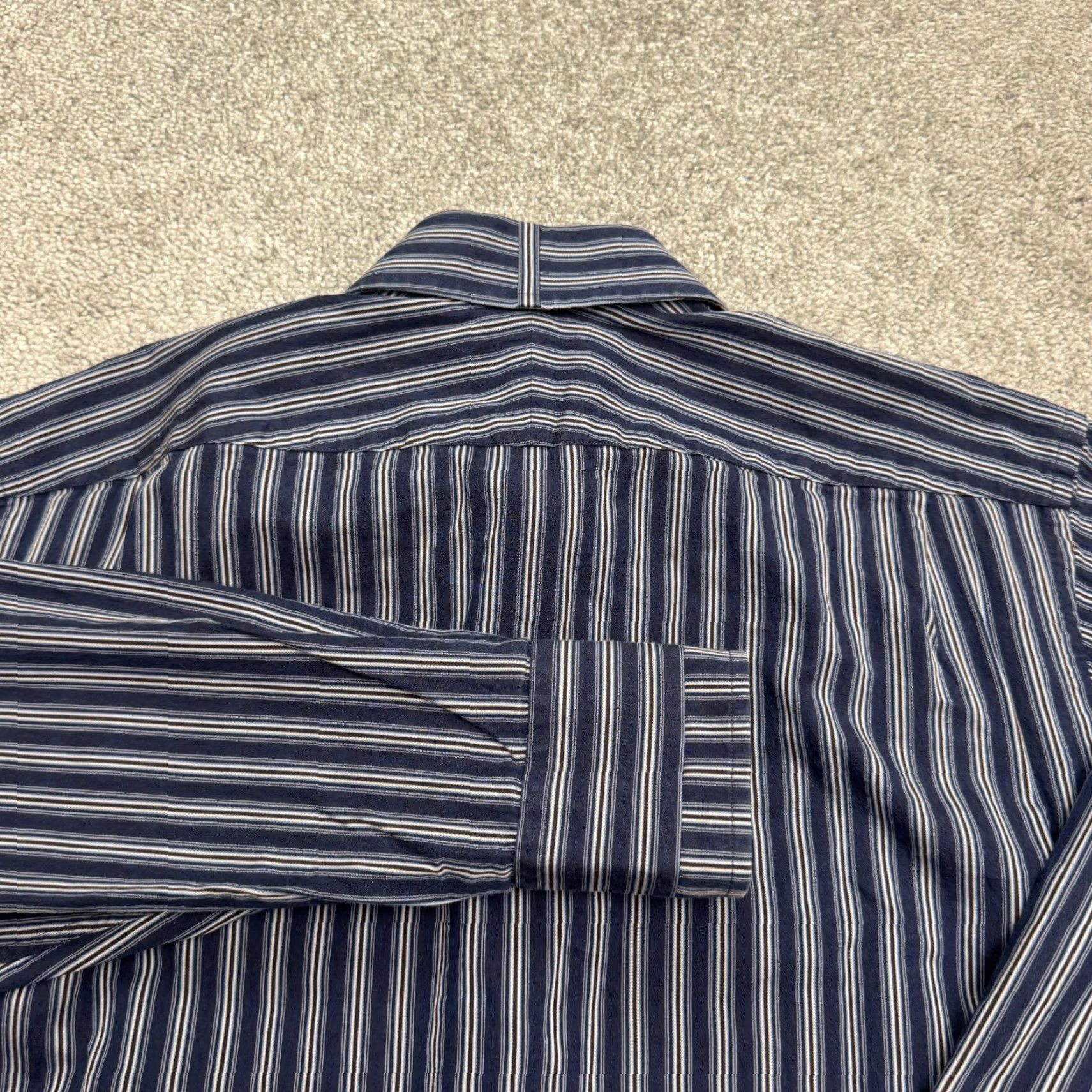 Ben Sherman Ben Sherman Dress Shirt Mens 15.5 Regular Blue Striped Button-Down Long Sleeve Business Casual Size US M / EU 48-50 / 2 - 3 Thumbnail