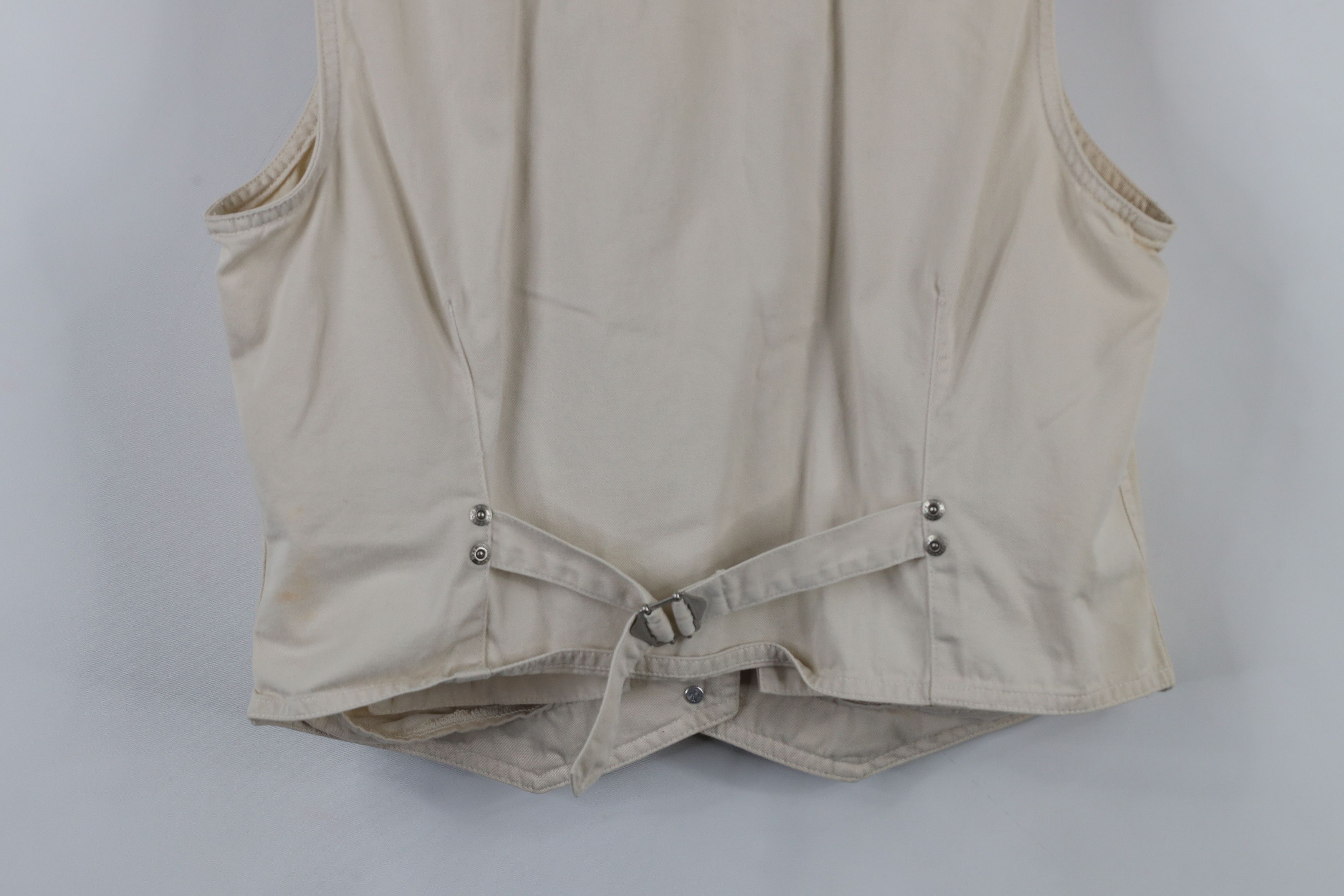 Vintage Vintage 90s Streetwear Chino Button Vest Jacket Beige Size M / US 6-8 / IT 42-44 - 12 Thumbnail