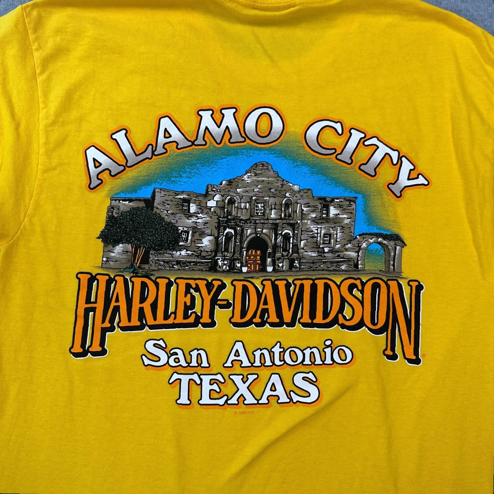 Harley Davidson Harley-Davidson T-Shirt Yellow Men's M Crew Neck Short Sleeve Graphic Print Alamo City Size US M / EU 48-50 / 2 - 4 Thumbnail