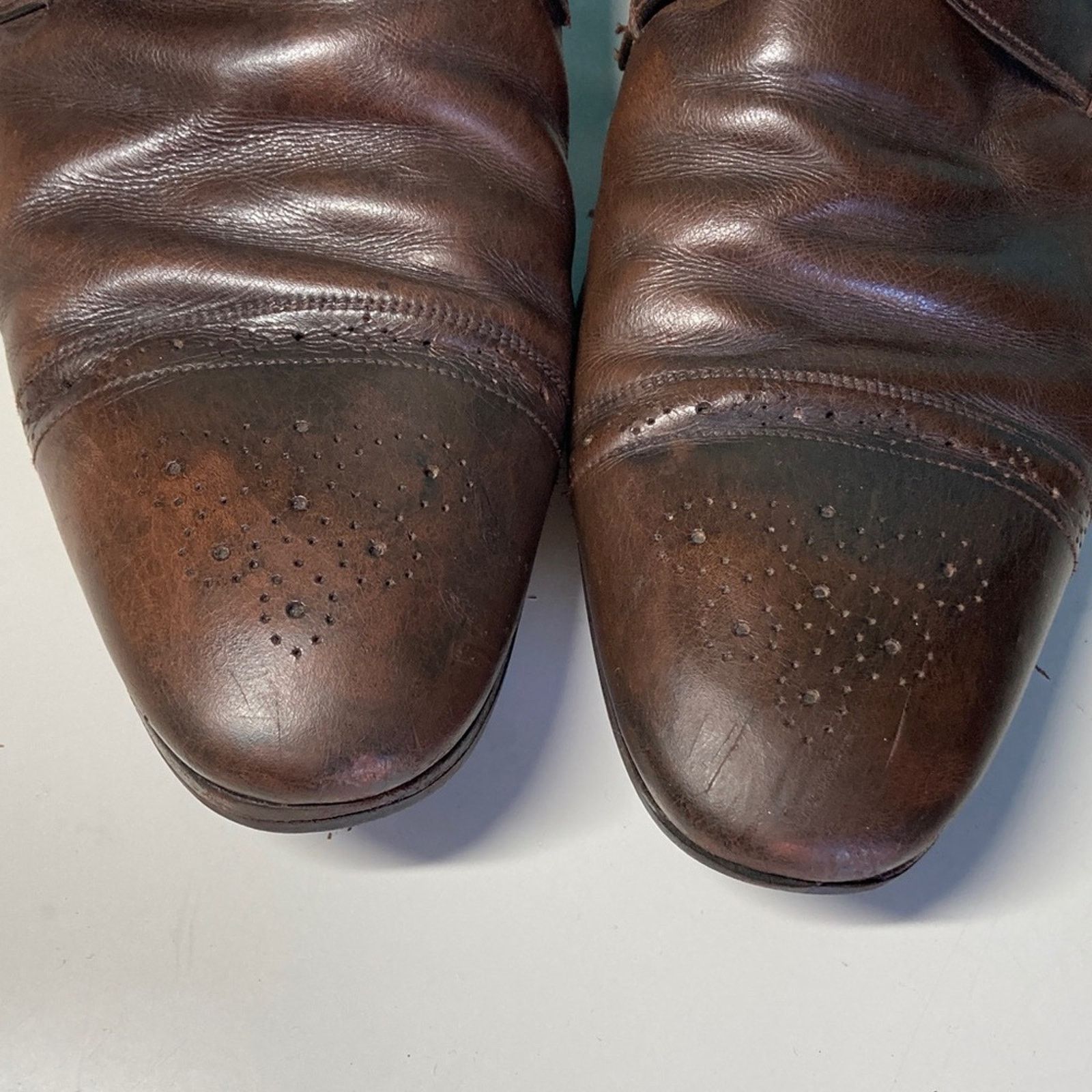 Salvatore Ferragamo Men’s Size 11 Ferragamo Shoes Brown Leather - FLAWS and WEAR Size US 11 / EU 44 - 11 Thumbnail
