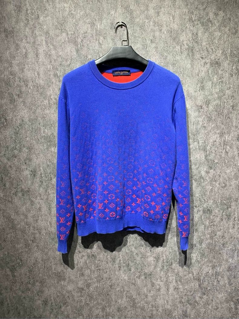Louis Vuitton Louis Vuitton Red and blue gradient knitted sweater 2501-Ne Size US L / EU 52-54 / 3 - 1 Thumbnail