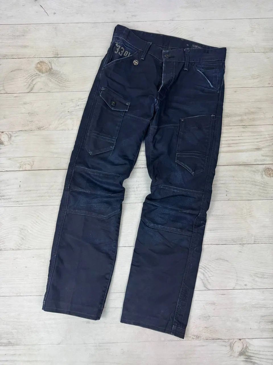 G-Star Vintage G Star Raw Big Logo Cargo Denim Jeans Pants Y2K 90s Size US 33 - 2 Thumbnail