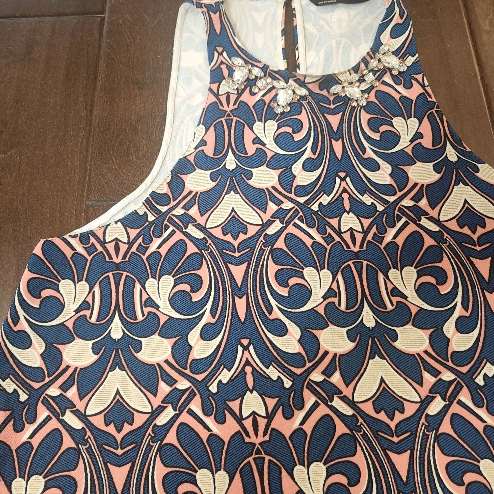Zara Zara Woman XS Embellished Sleeveless Baroque Print Top Tank Multicolor Casual Party/Cocktail Travel Juniors XS Womens Manually Non-Handmade? Size XS / US 0-2 / IT 36-38 - 6 Thumbnail