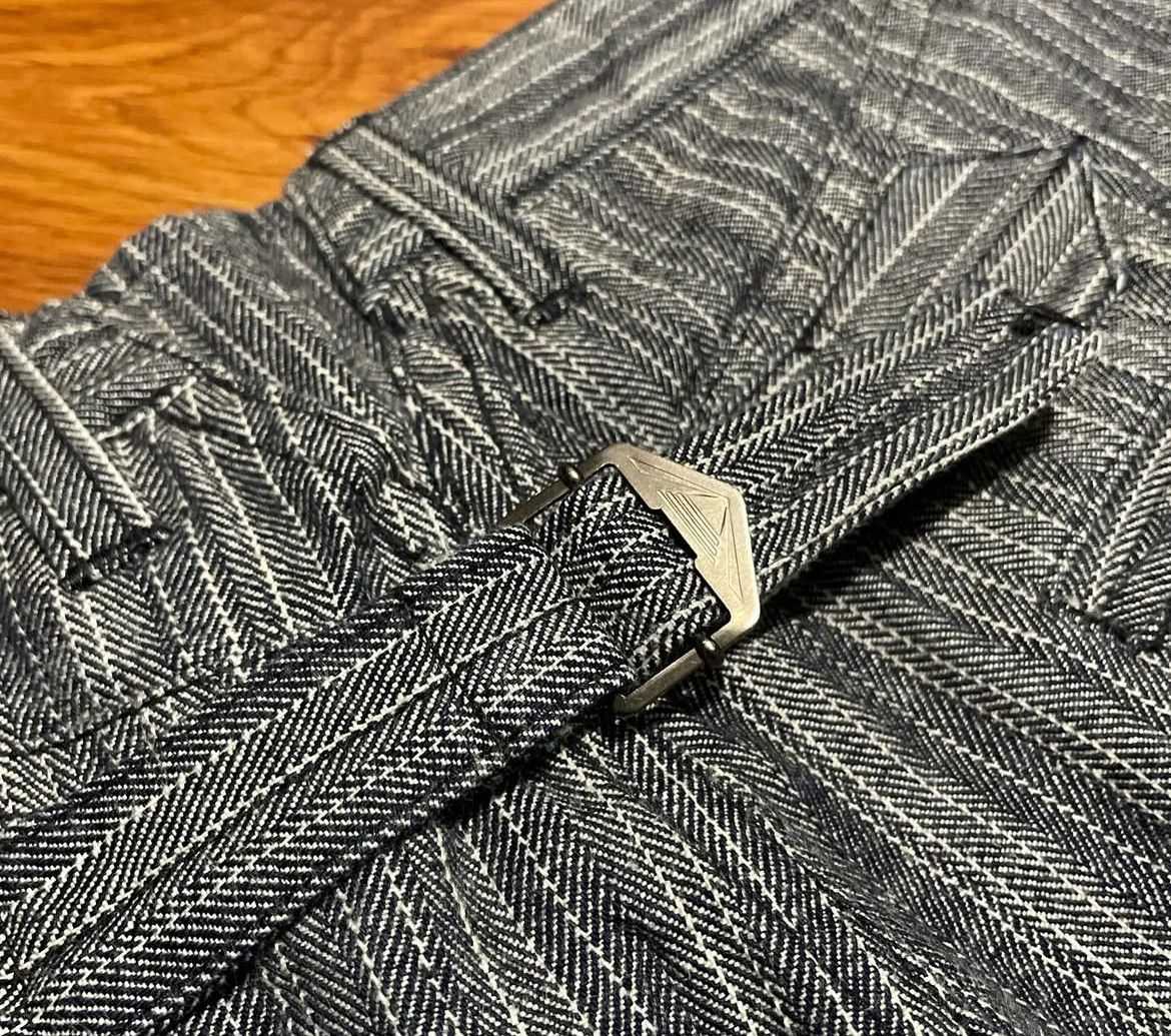 Japanese Brand 2000s Journal Grained Stripe Buckle Herringbone Work y2k Lgb Size US 30 / EU 46 - 5 Thumbnail