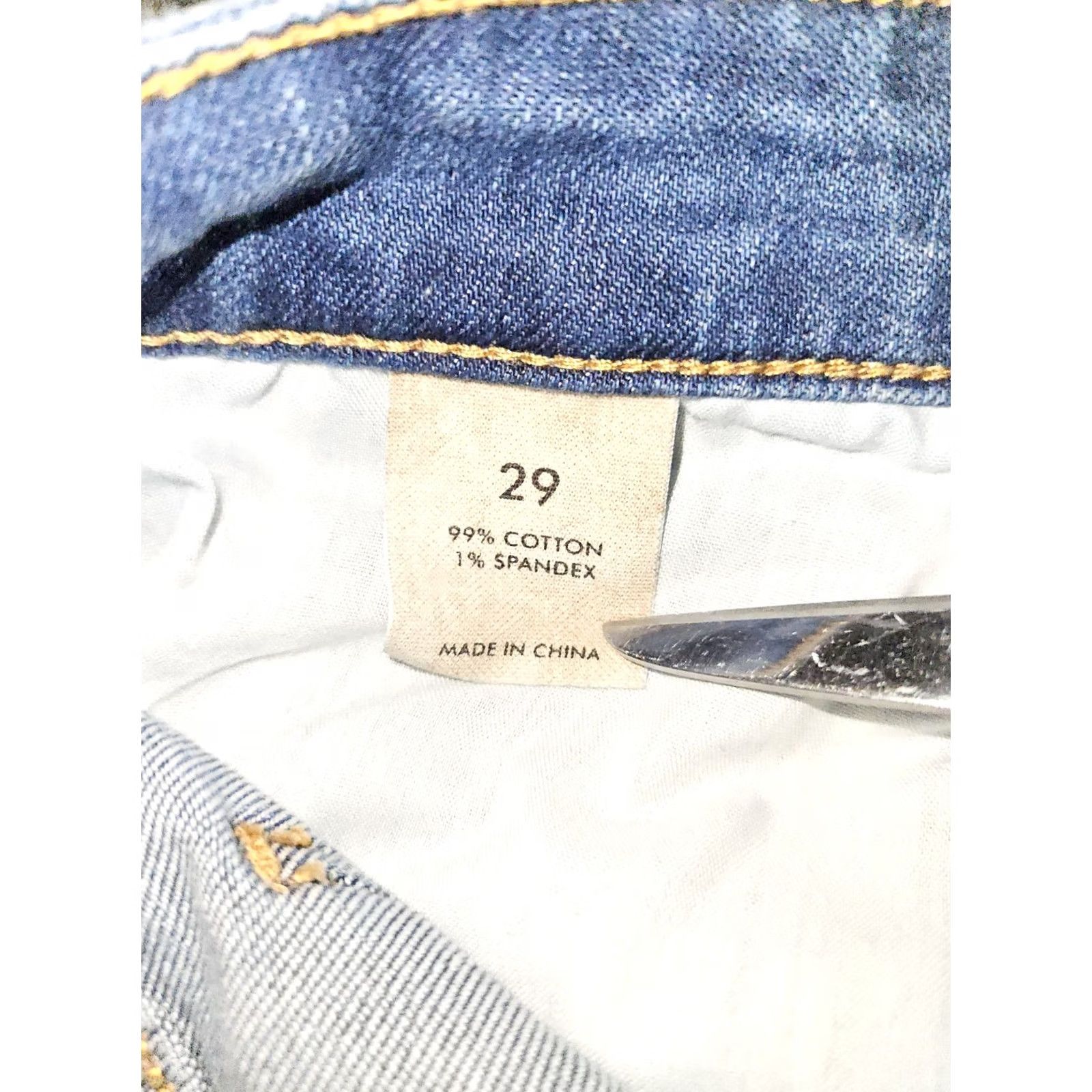 Vintage BKE Stella Cropped Jeans Women's 29 Low Rise Blue Stretch Distressed Preppy Logo Embroidered Button Inseam 25 Denim Size 29" - 8 Thumbnail