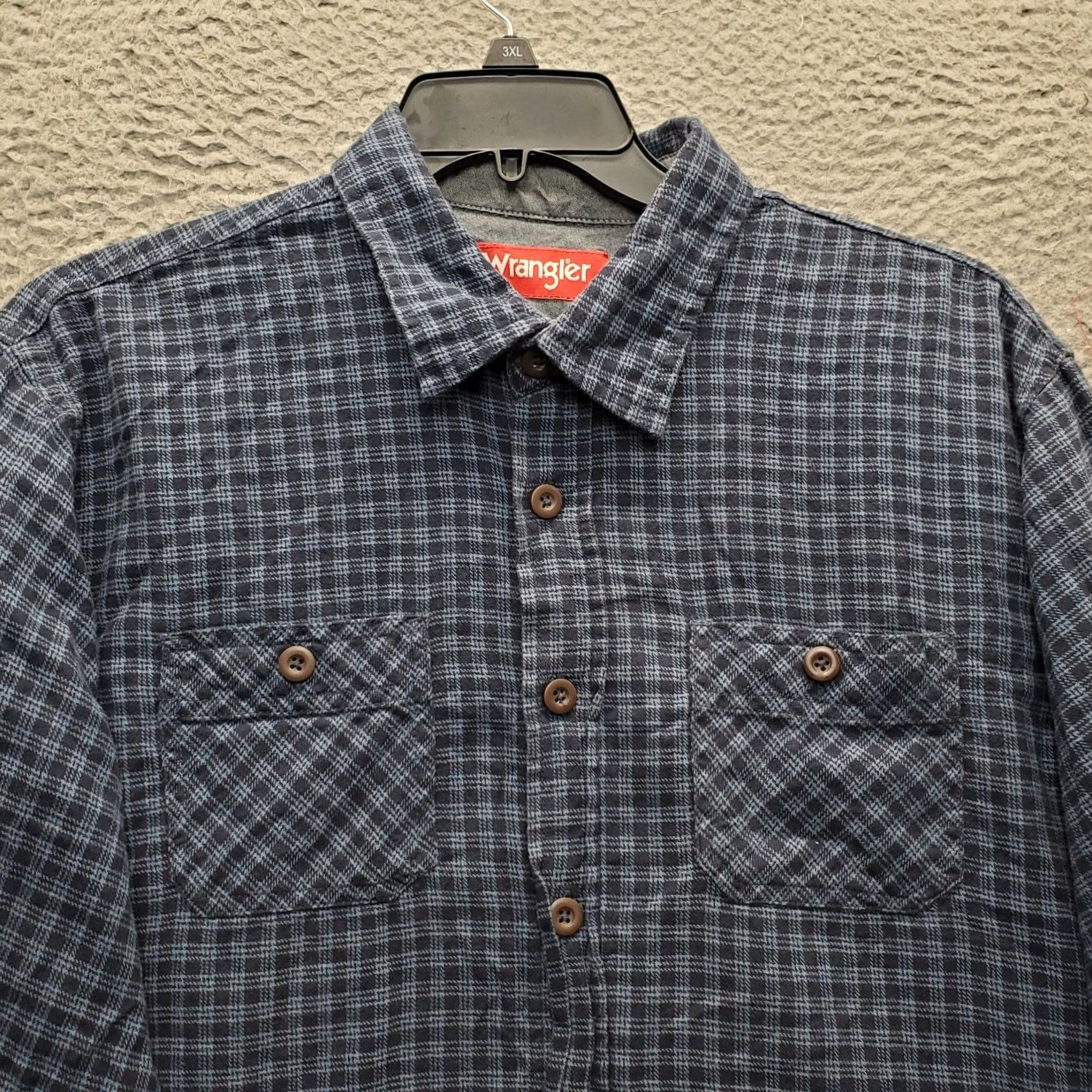 Wrangler Wrangler Flannel Shirt Mens XL Multi Plaid Pocket Long Sleeve Collared Button-Up Size US XL / EU 56 / 4 - 3 Thumbnail