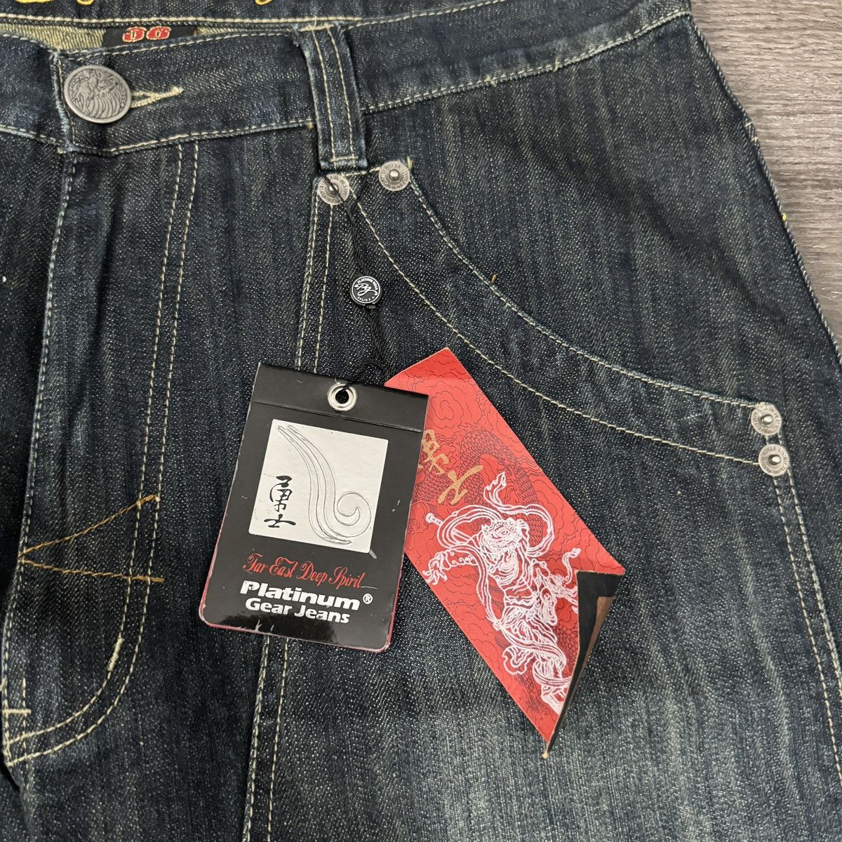 JNCO × Japanese Brand × Vintage Vintage Y2K Platinum gear embellished dragon baggy jeans NWT Size US 38 / EU 54 - 8 Thumbnail