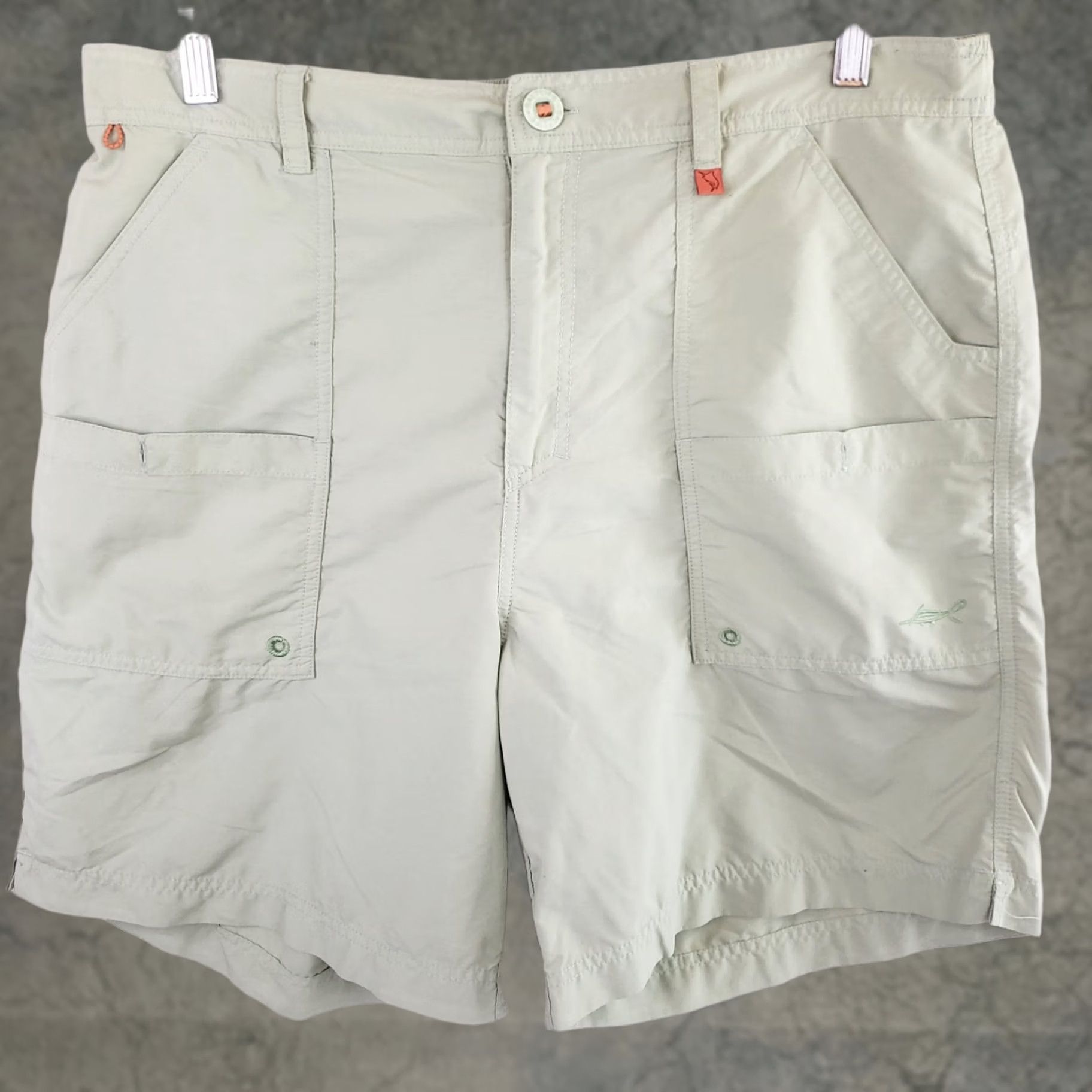 Vintage Salt Life Men's XXL Green Cargo Shorts Nylon Quick Dry Logo Size US 39 - 1 Thumbnail