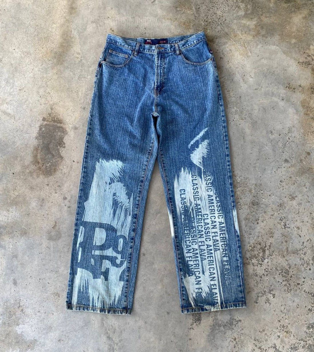 Phat Farm × Vintage VINTAGE 1992 PHAT FARM LOOSE CLASSIC AMERICAN FLAVA PAINTED Size US 35 - 7 Thumbnail
