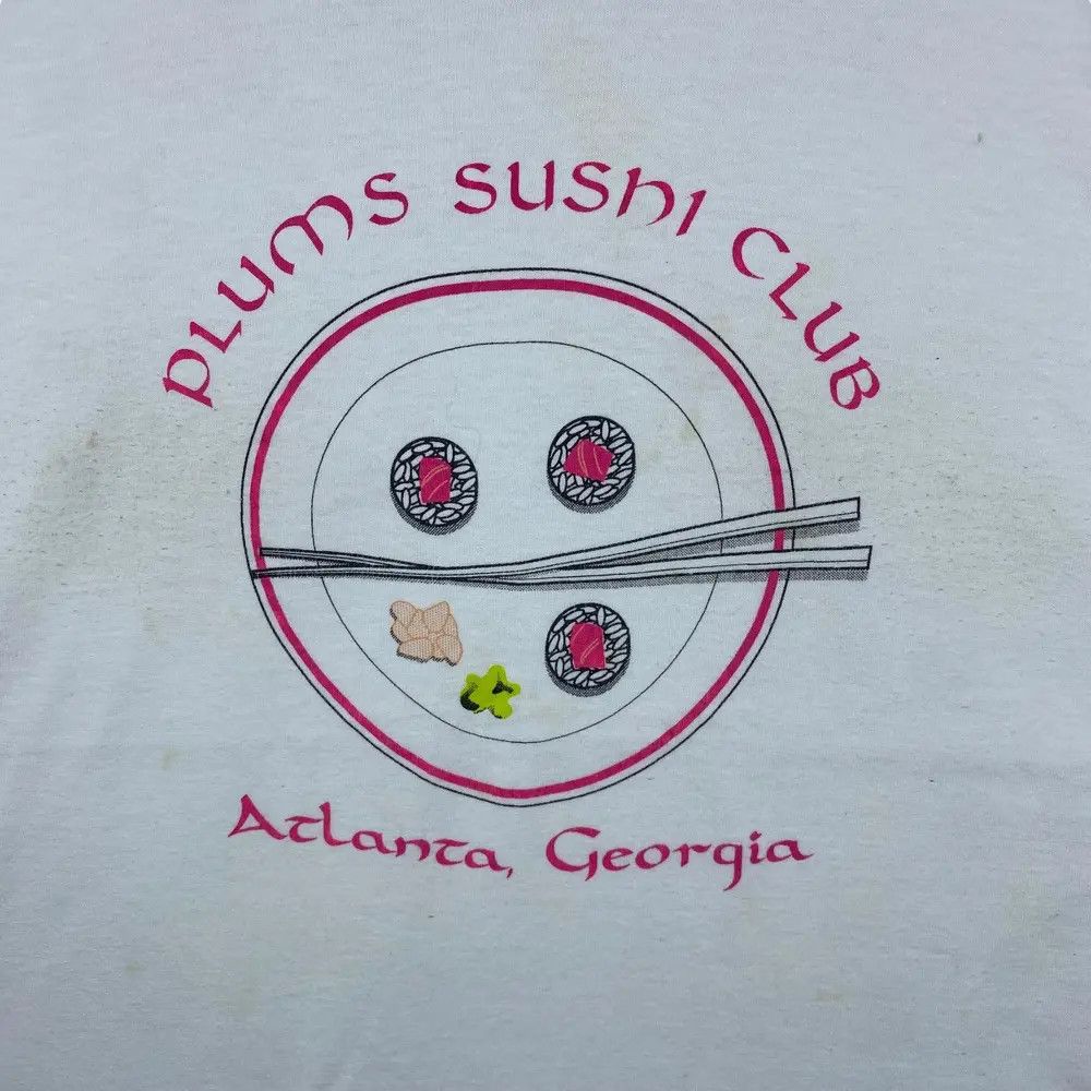 Vintage Vintage 90's PLUMS SUSHI CLUB Artwork Some Like Is Raw Tee Size US XL / EU 56 / 4 - 2 Thumbnail