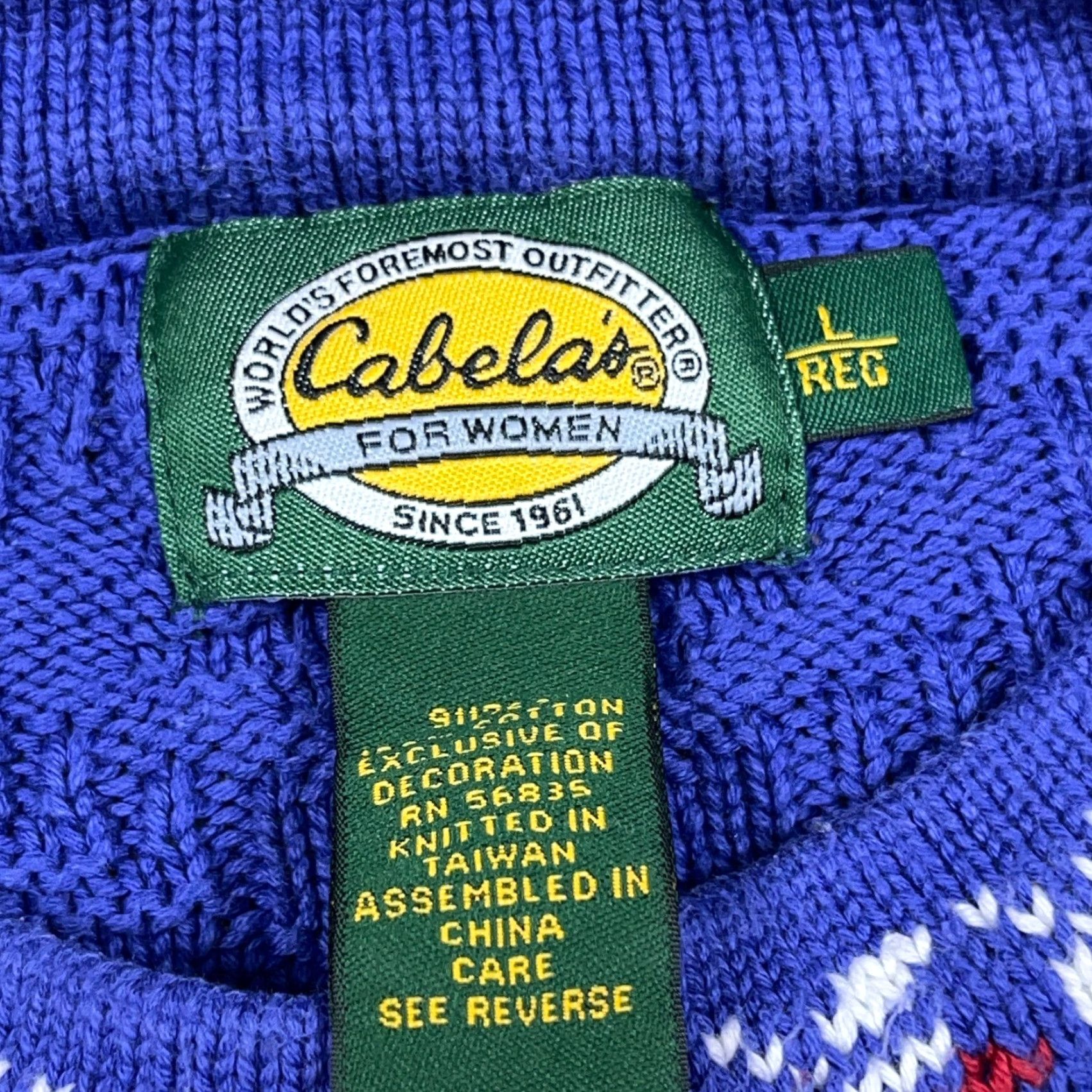 Vintage VINTAGE Cabela's Christmas Sweater Women L Blue Knit 90s Y2K Snowman Pullover Crew Neck Embroidered Logo Size L / US 10 / IT 46 - 3 Thumbnail
