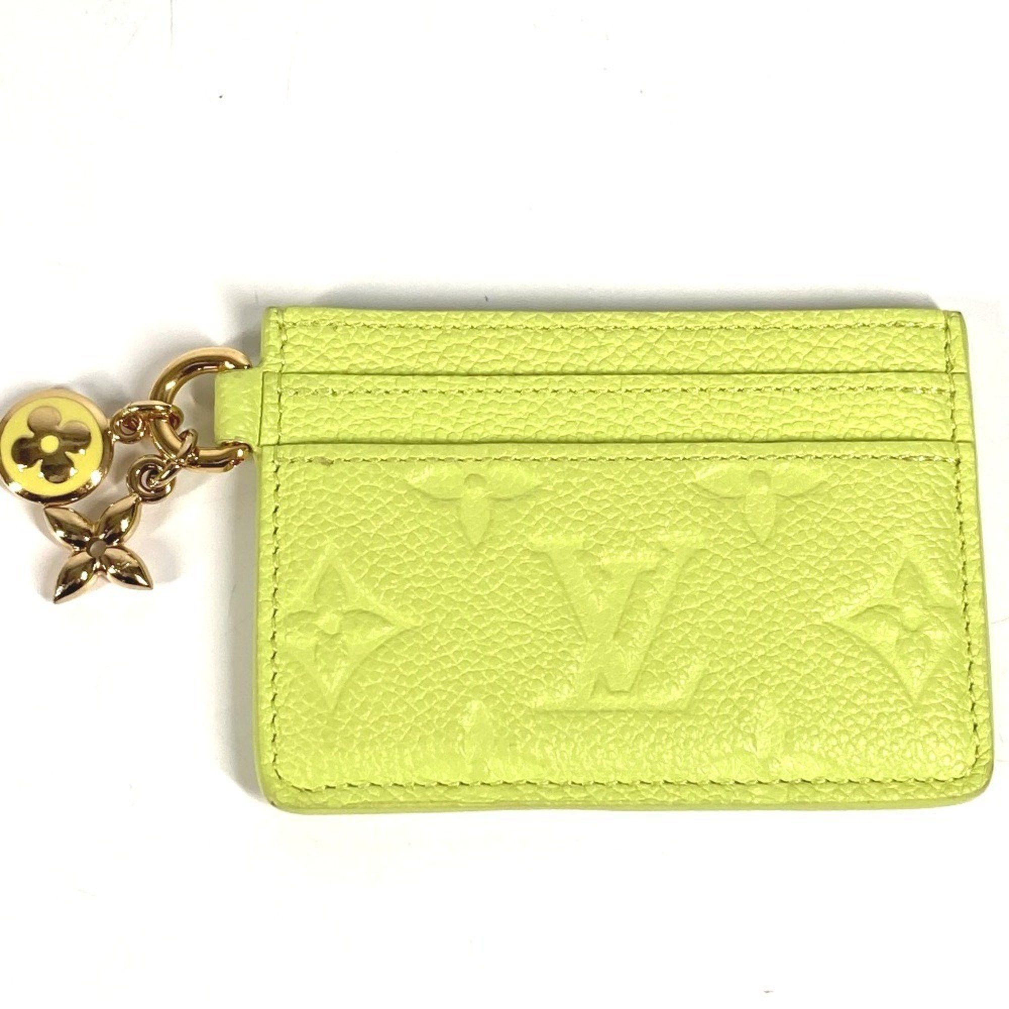 Louis Vuitton LOUIS VUITTON M13645 Monogram Empreinte Business Card Holder/Card Case with Porte Carte LV Charm, Leather, Men's/Women's, Zesty Lime/Green Size ONE SIZE - 1 Thumbnail