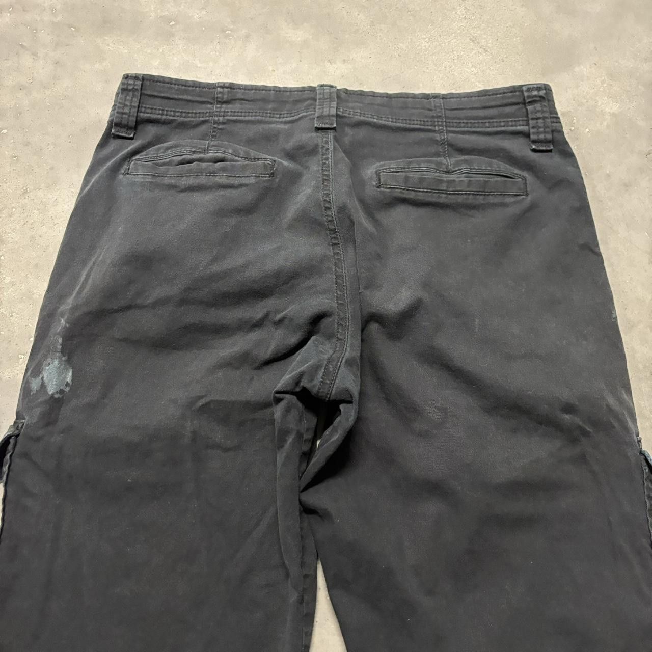 Japanese Brand × Vintage Crazy Vintage Y2K/2000s Grunge Faded Black Skater Cargo Pants! Size US 30 / EU 46 - 7 Thumbnail