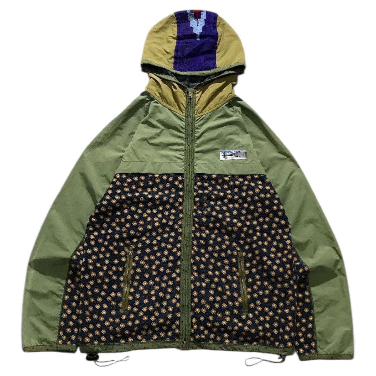 Japanese Brand 2000s Archival Marine Pattern Hybrid Hodded y2k Lgb Size US M / EU 48-50 / 2 - 1 Thumbnail