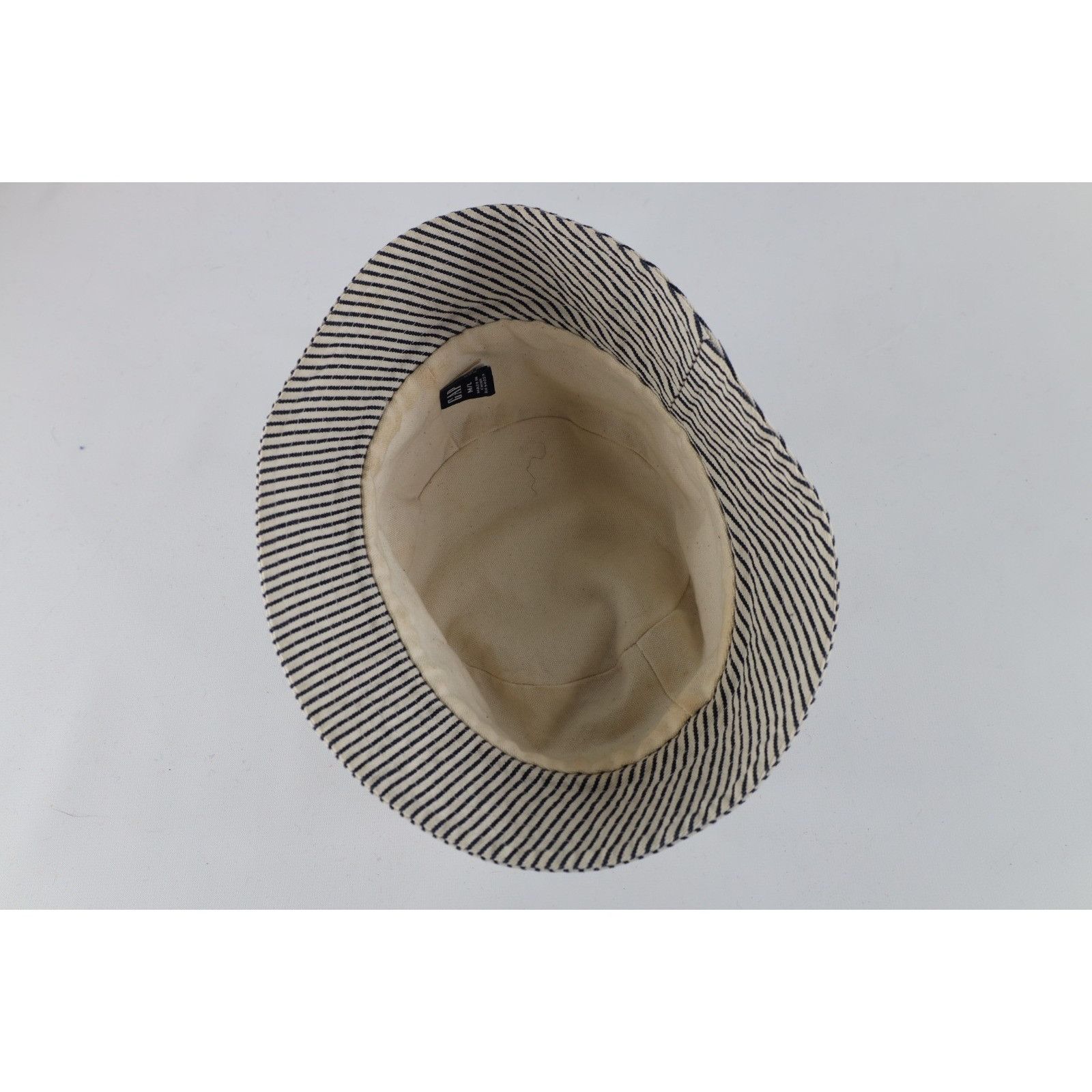 Gap Vintage Gap Suede Trim Hickory Striped Canvas Bucket Hat Size ONE SIZE - 8 Thumbnail