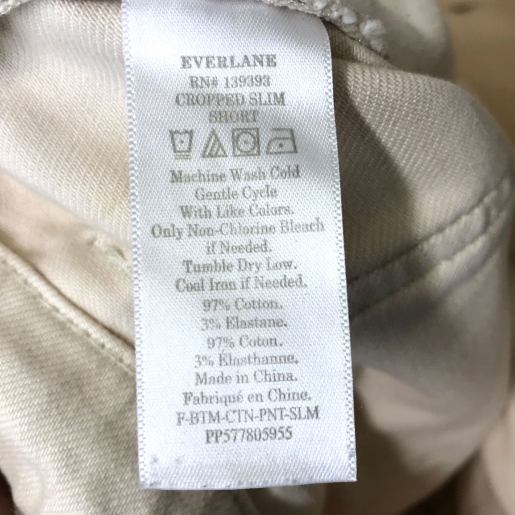 Everlane EVERLANE Womens Jeans 8 Ivory Cotton Blend Cropped Slim Size 30" / US 8 / IT 44 - 7 Thumbnail