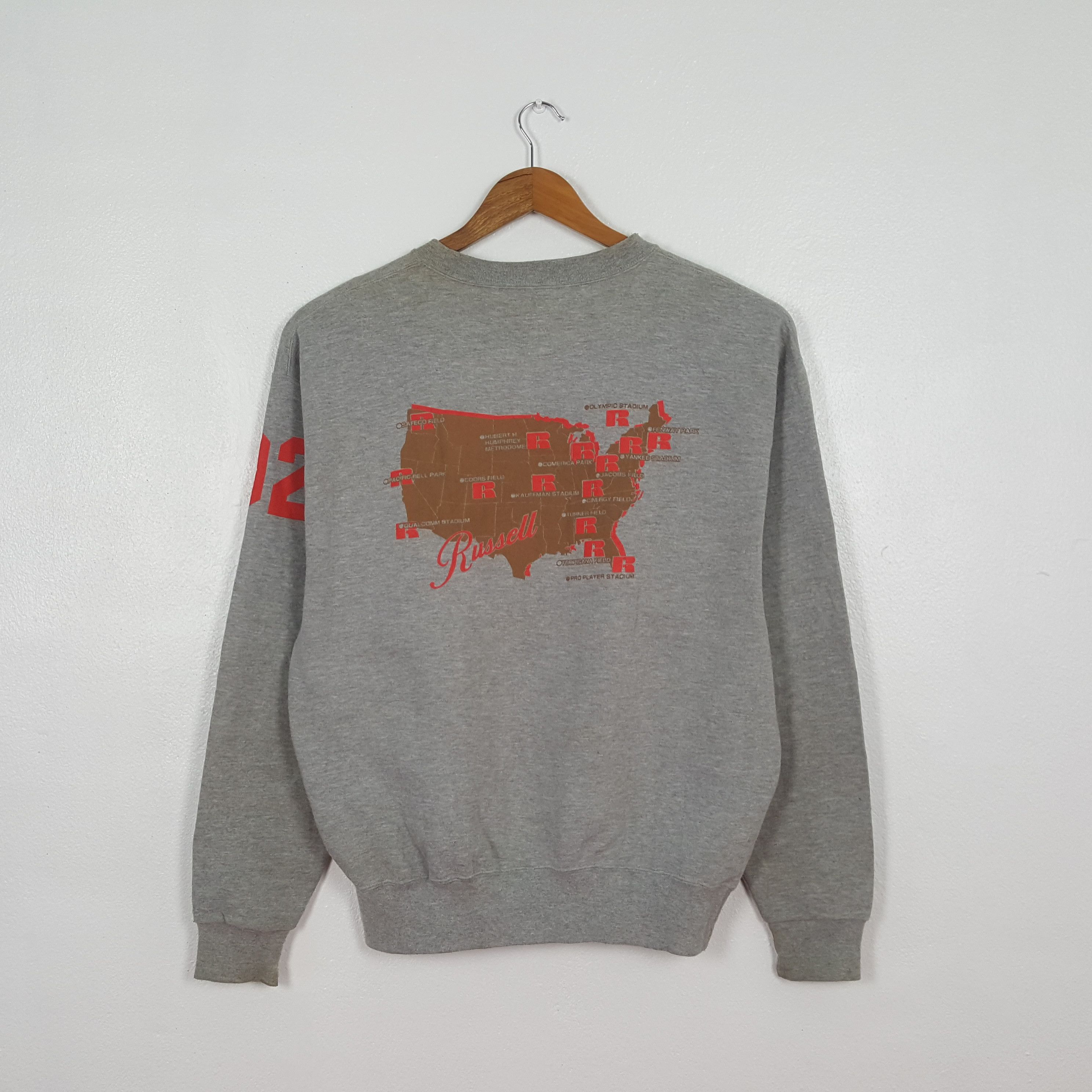 Russell Athletic Vintage American Maps Designer Russell Sweatshirt C307N13 Size US L / EU 52-54 / 3 - 1 Thumbnail