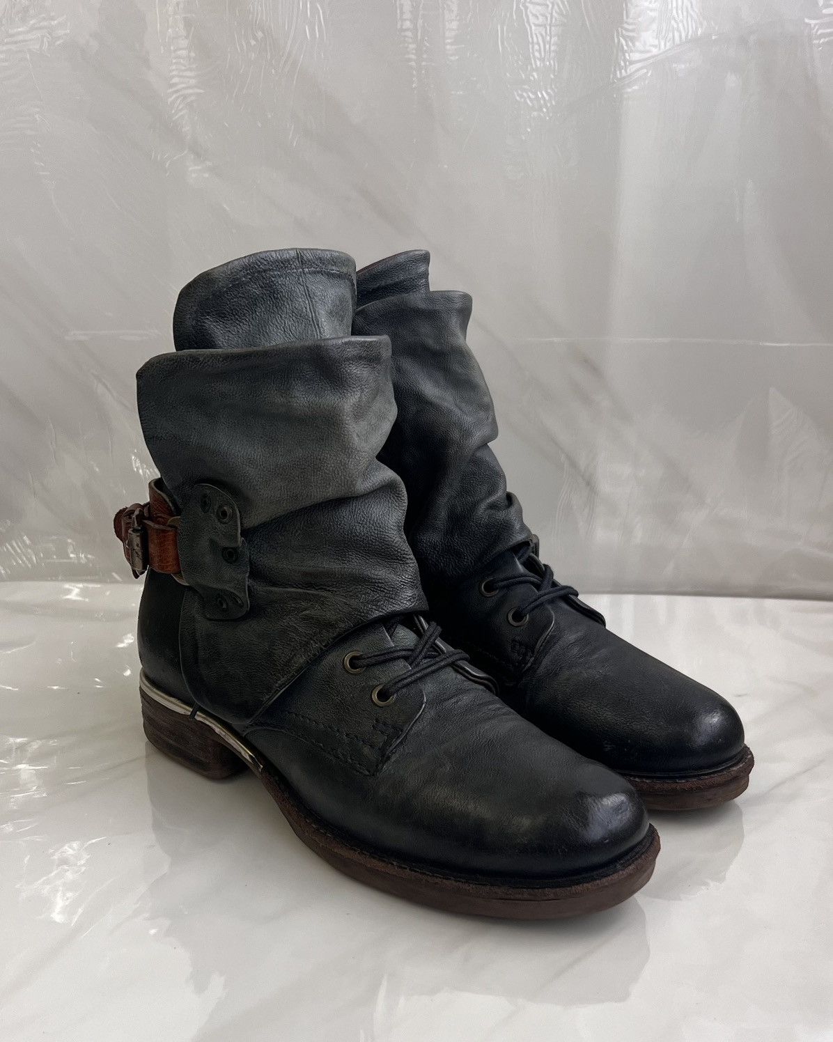 A.S.98 As 98 Airstep Zipper Boho Biker Green distressed boot Size US 8 / IT 38 - 1 Thumbnail