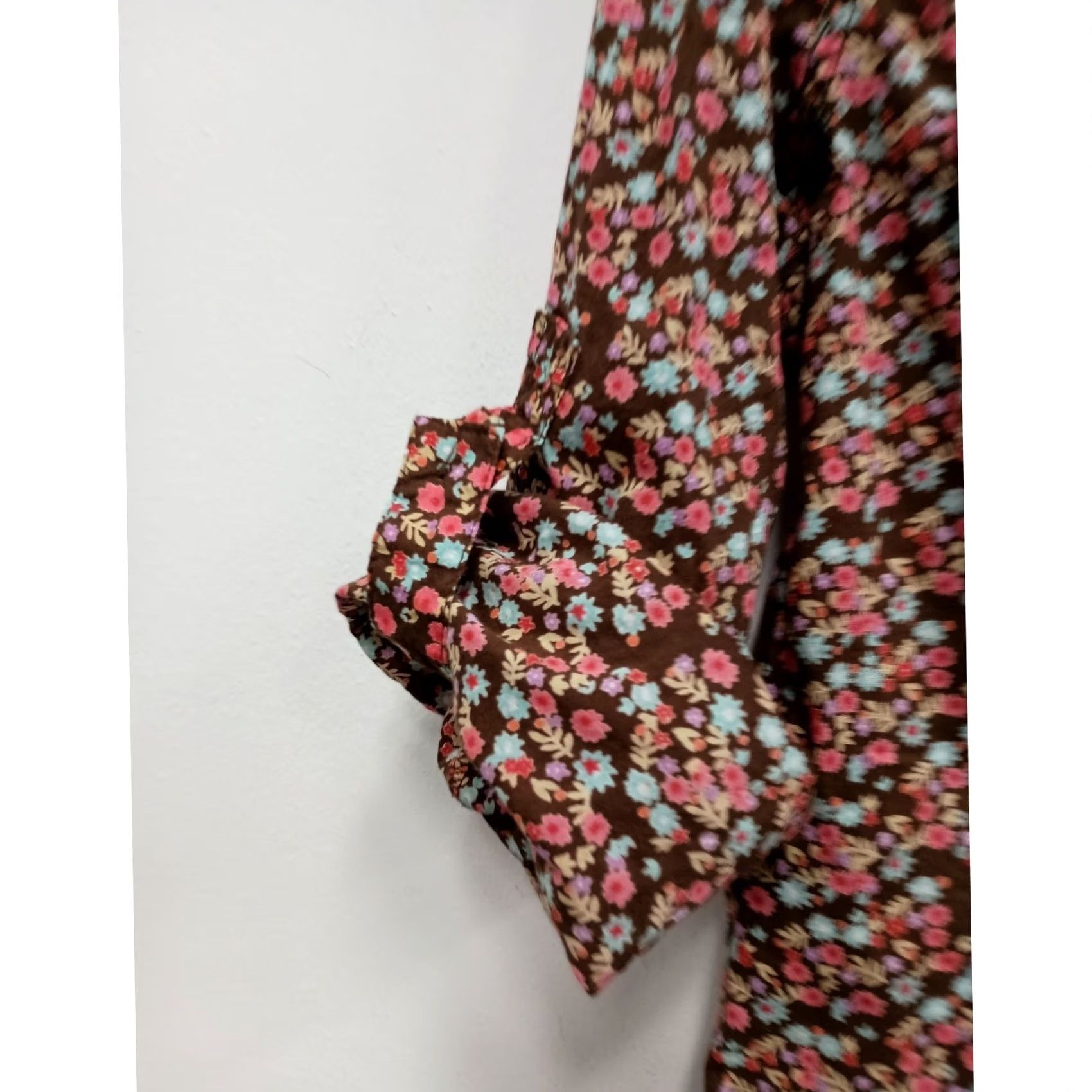 Vintage VINTAGE Passport Shirt Large Brown Y2K Ditsy Floral Cottage Button Up Womens Size L / US 10 / IT 46 - 2 Thumbnail