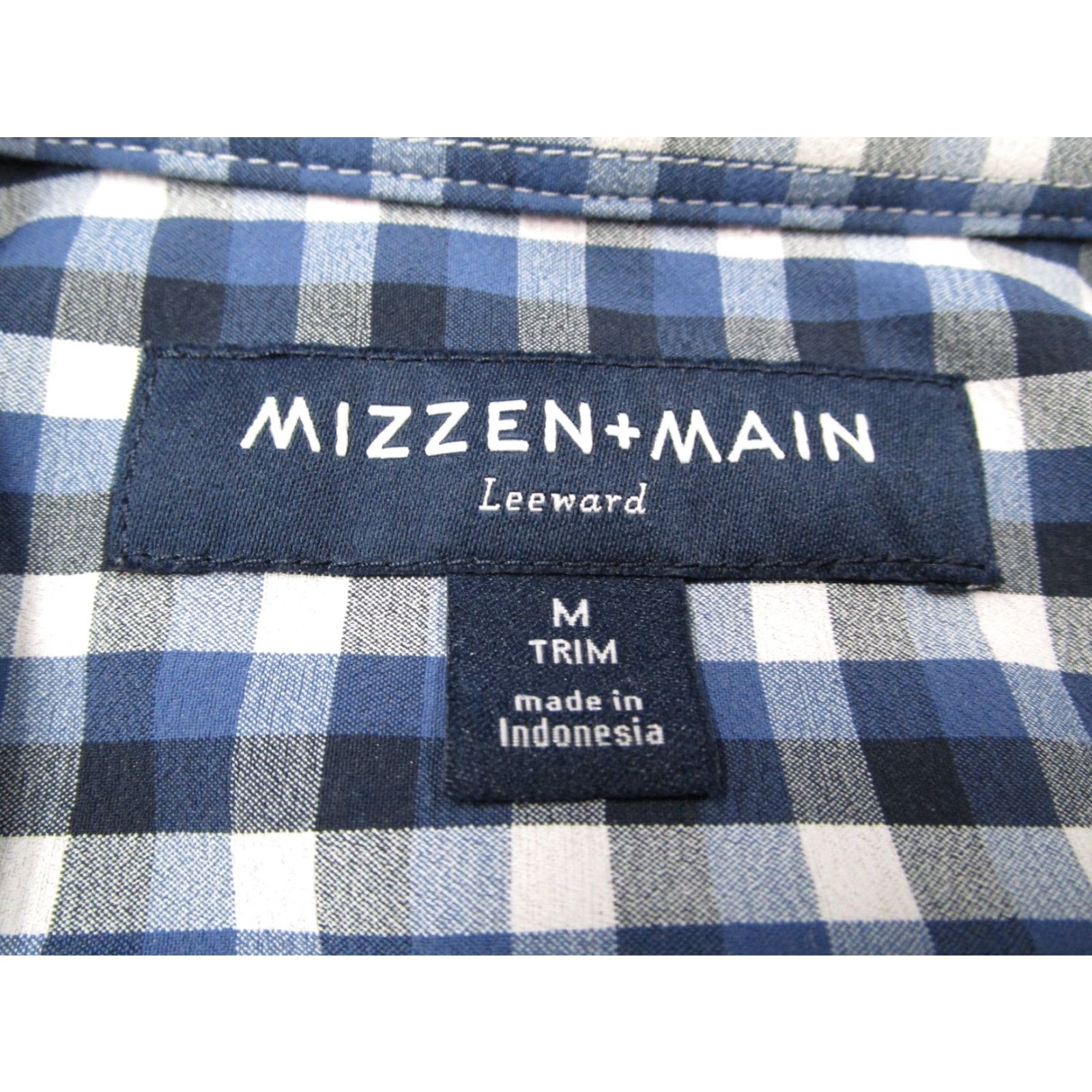Mizzen+Main Mizzen+Main Leeward Shirt Mens Medium Trim Fit Blue Plaid Performance Stretch Shirt Size US M / EU 48-50 / 2 - 3 Thumbnail