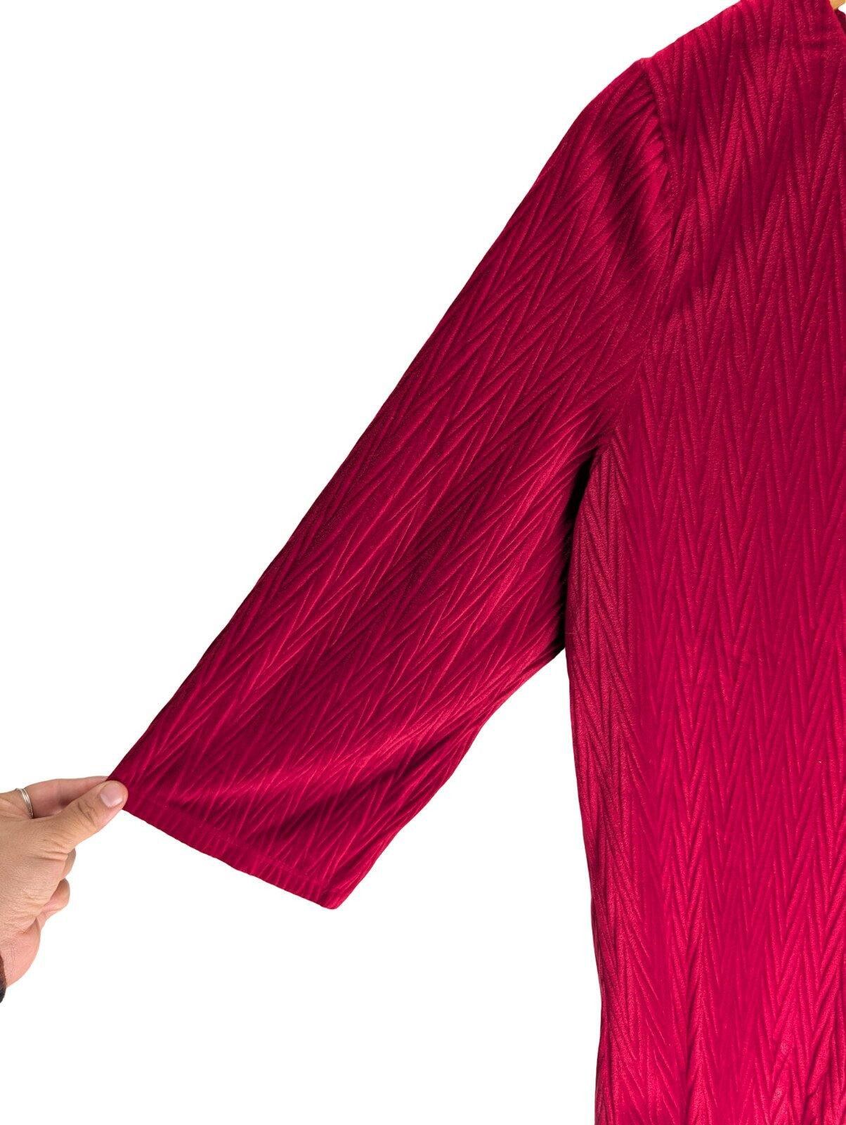 Other Allison Daley Textured Crinkle Knit Top M 3/4 Notch Neck Size M / US 6-8 / IT 42-44 - 3 Thumbnail