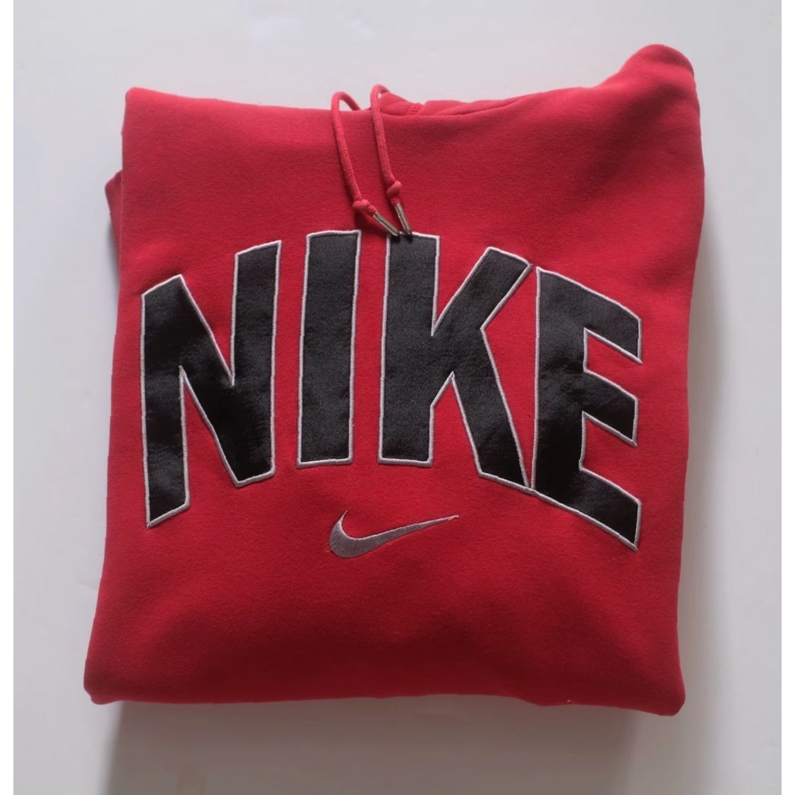 Nike VINTAGE Nike Y2K VTG PATCH EMBROIDERED DISTRESSED RED HOODIE SWEATSHIRT MEN 2XL Size US XXL / EU 58 / 5 - 5 Thumbnail