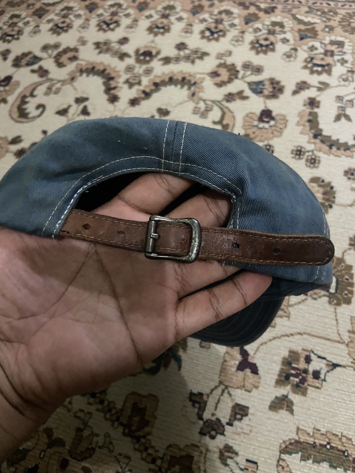 Polo Ralph Lauren Grail⚡️Vintage 90’s Polo Ralph Lauren Flag Leather Strap Cap Size ONE SIZE - 4 Thumbnail