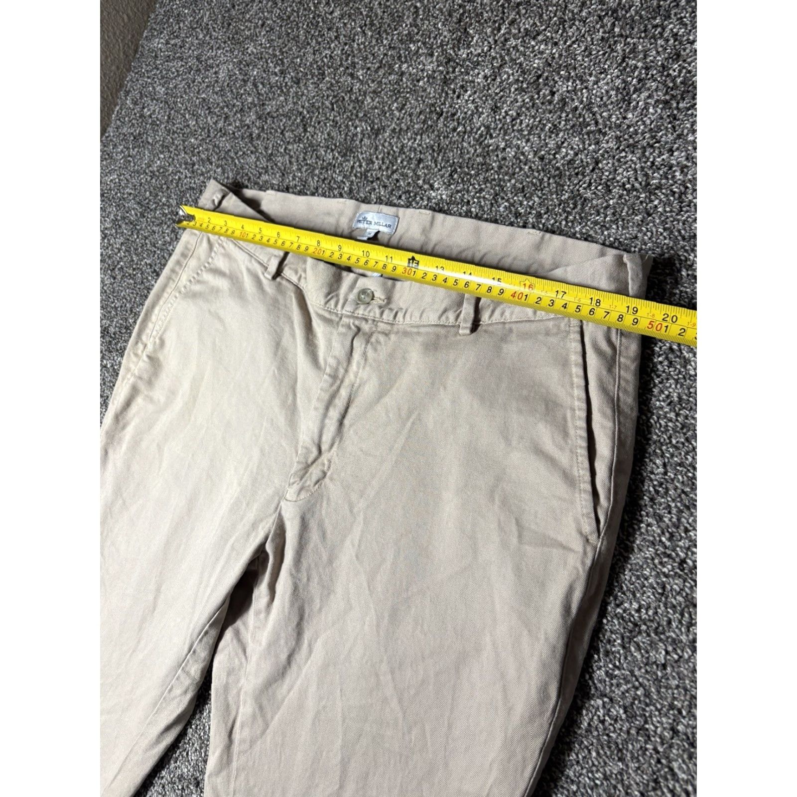 Peter Millar Peter Millar Pants Mens 38x32 Pilot Twill Flat Front Trouser Pima Cotton ME0B06 Beige Straight Reg-34? Size US 38 / EU 54 - 4 Thumbnail