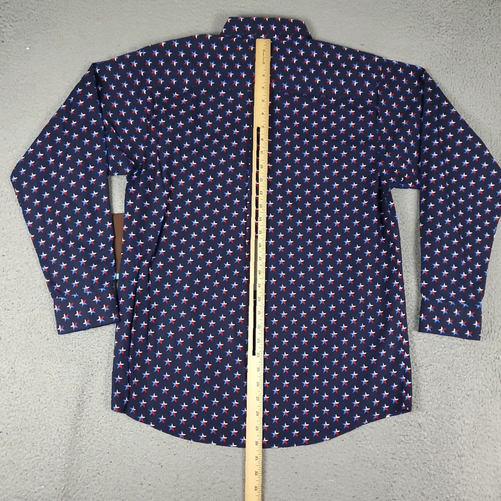 Ariat Ariat Shirt Mens Small Blue Western Pearl Snap Button-Up Long Sleeve Star Print Size US S / EU 44-46 / 1 - 3 Thumbnail