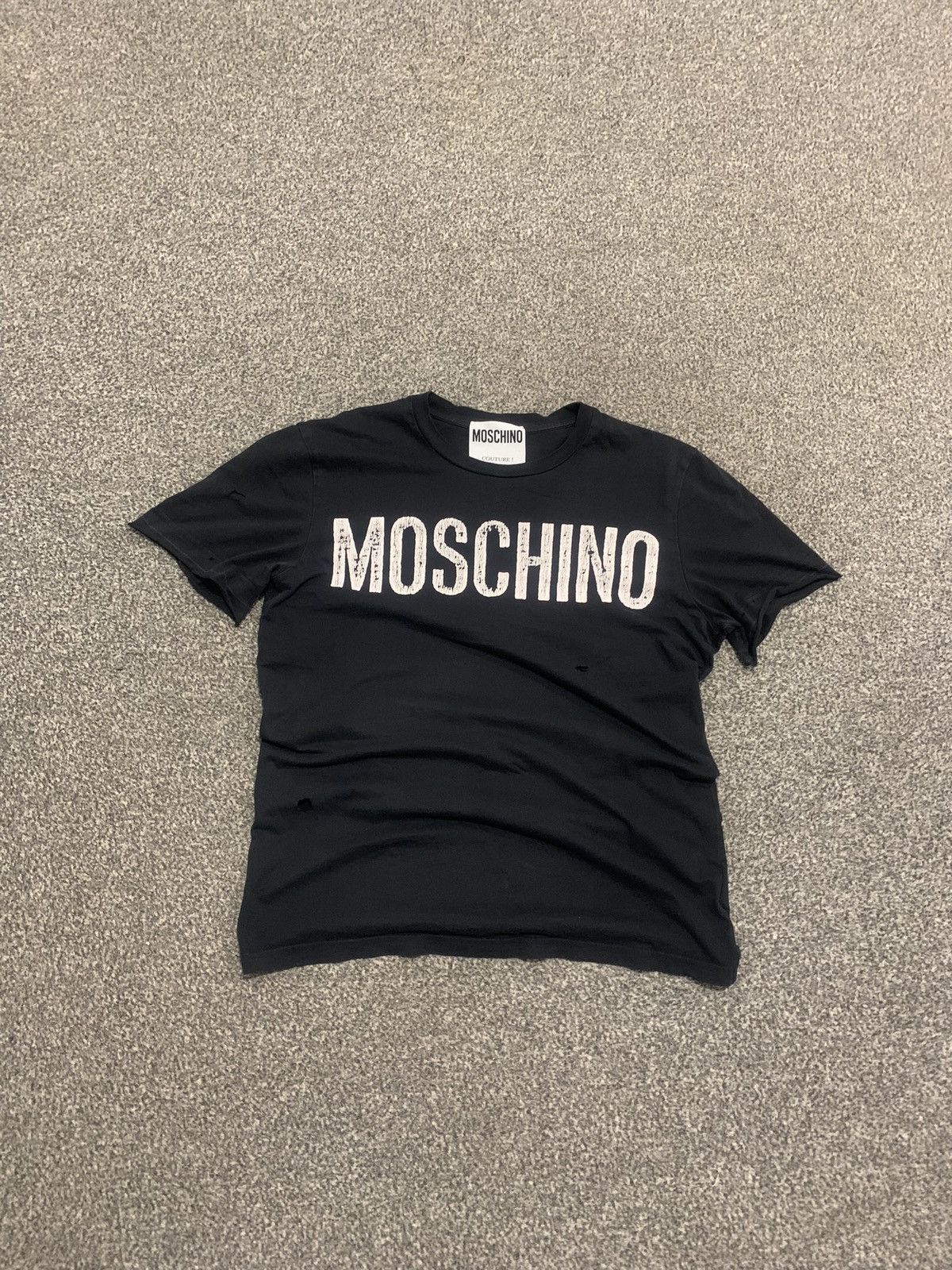 Moschino Moschino Trashed Printed Logo Tshirt Size US M / EU 48-50 / 2 - 1 Thumbnail