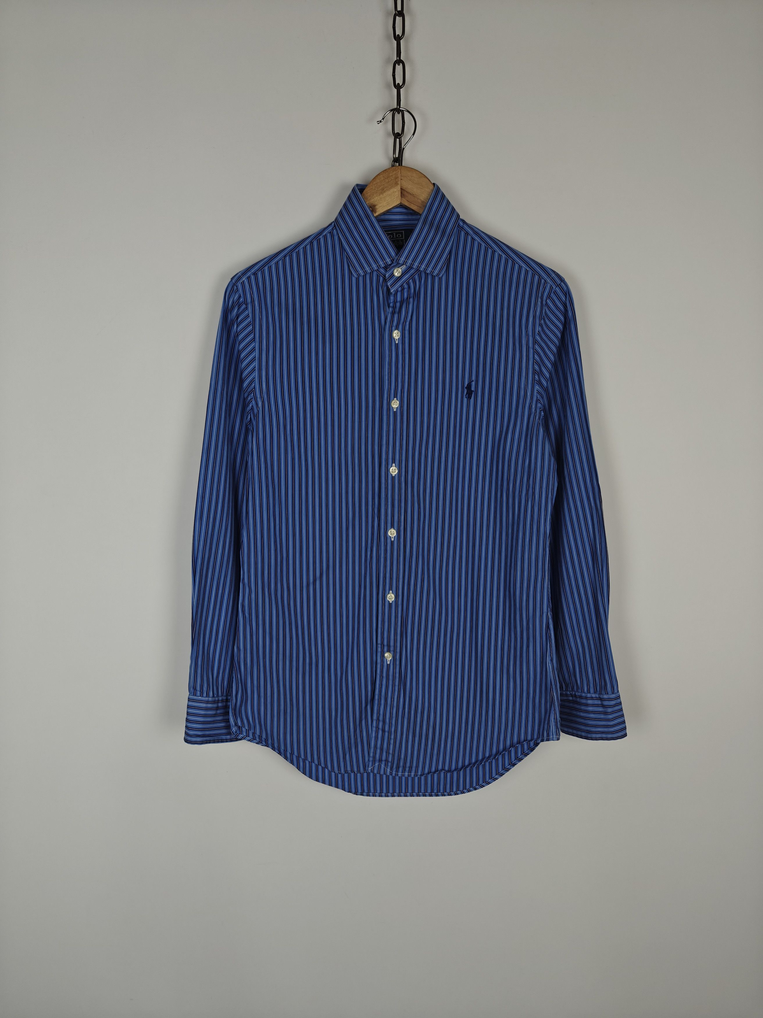 Polo Ralph Lauren Polo Ralph Lauren Vtg Shirt Collared Striped Logo Blue S Size US S / EU 44-46 / 1 - 1 Thumbnail