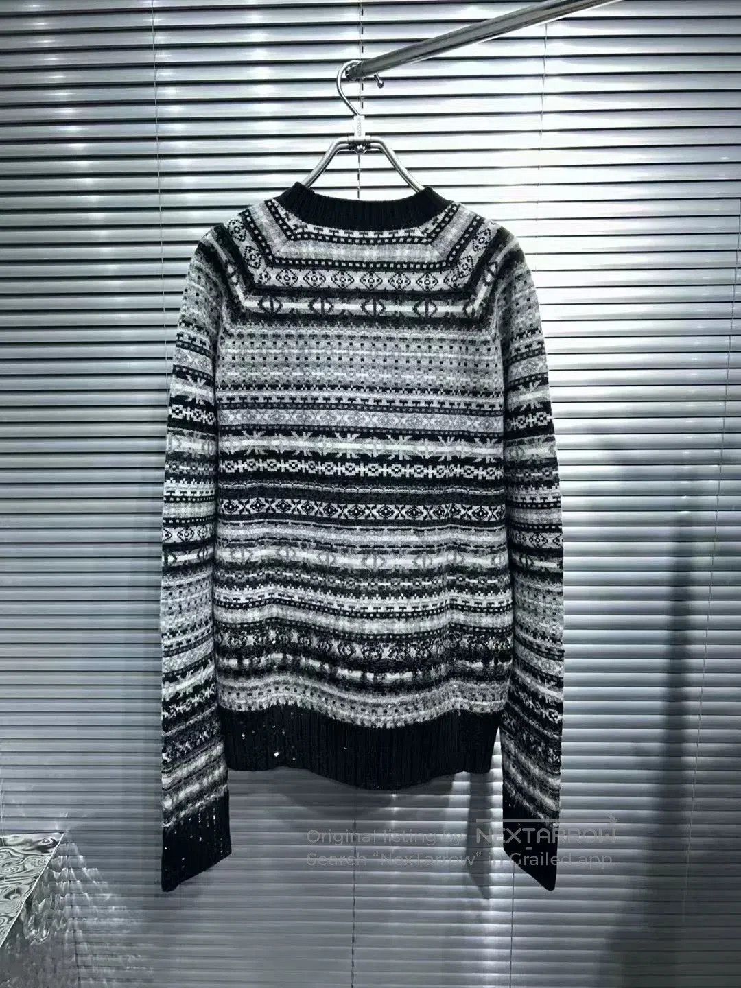Dior Dior Gray Striped Beaded Knit Sweater. Size US M / EU 48-50 / 2 - 2 Thumbnail