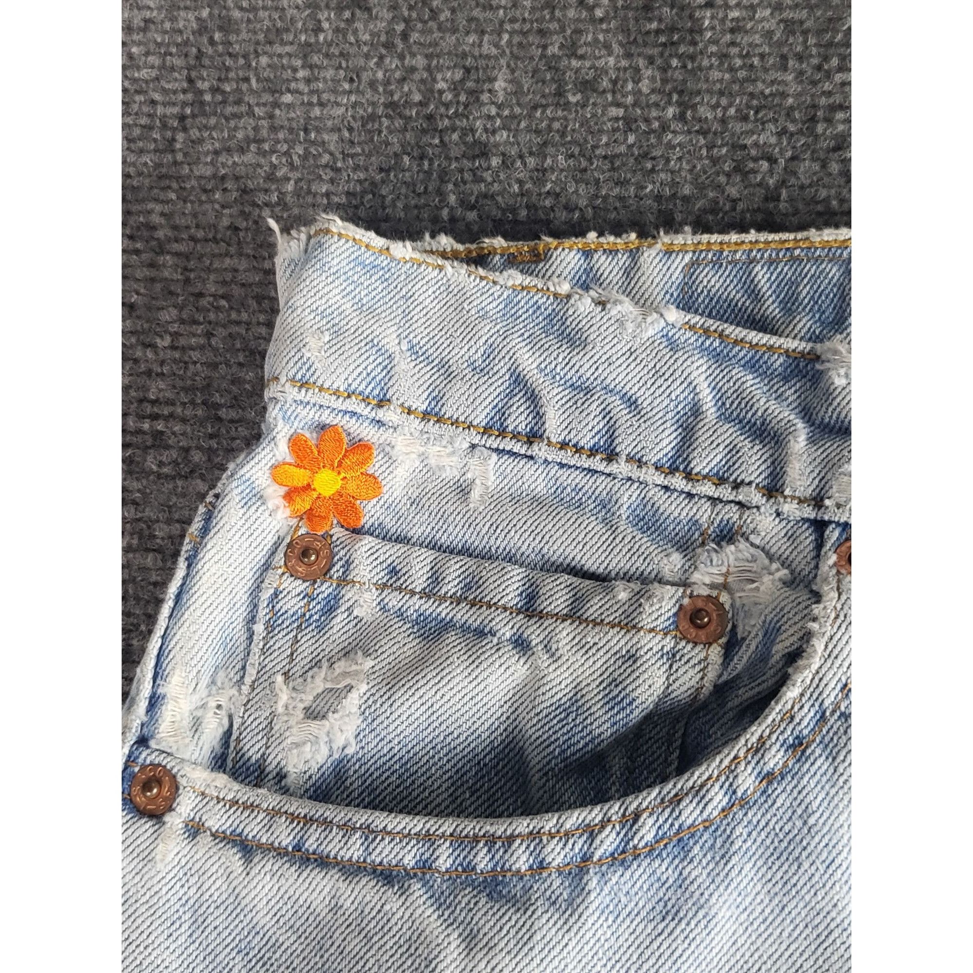 Levi's Vintage Levis 550 Blank Tab Jeans Women Sz 31X32 Floral Deni Size 31" - 7 Thumbnail