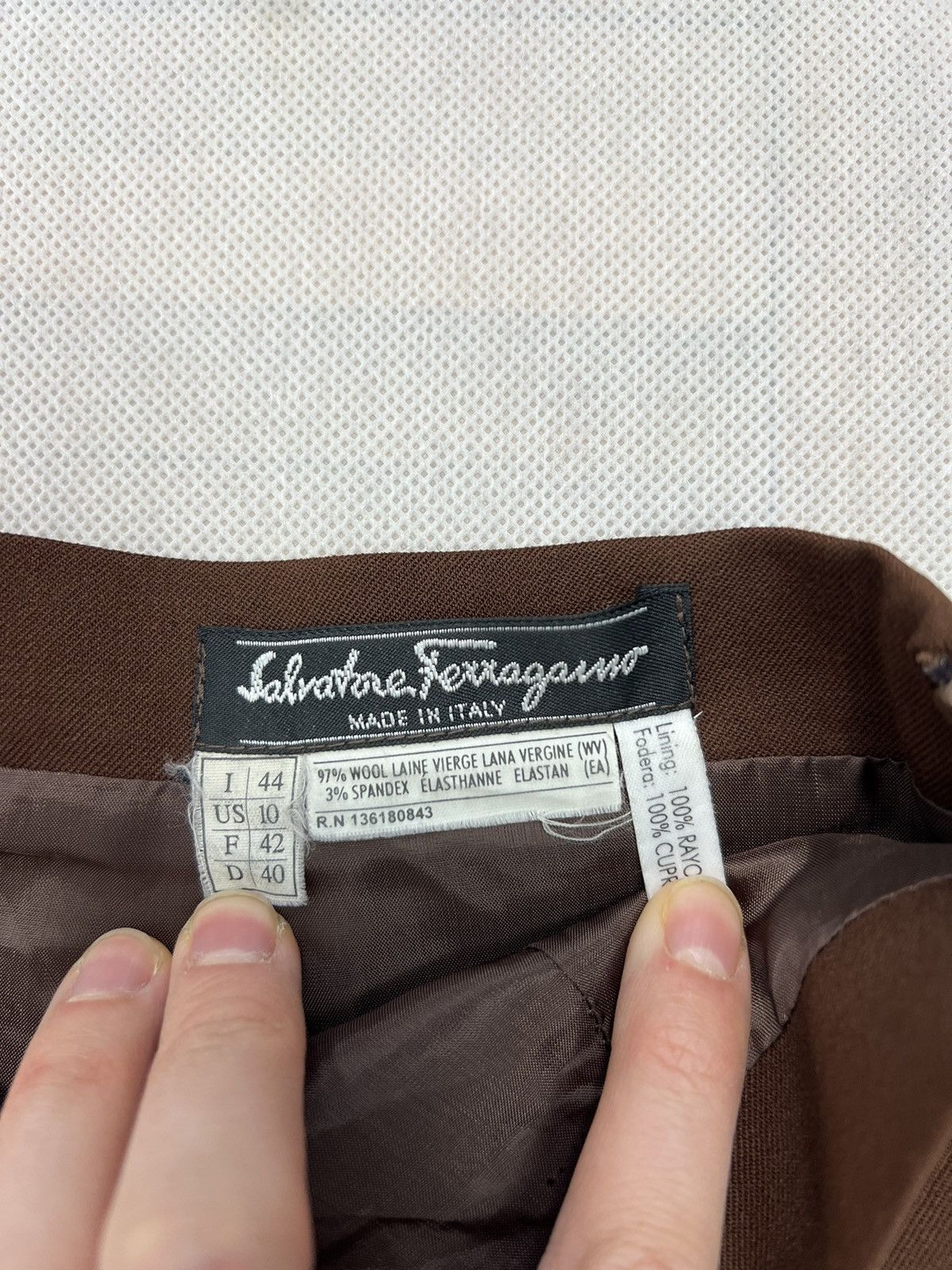 Salvatore Ferragamo × Vintage Skirt Salvatore Ferragamo wool brown vintage Size M / US 6-8 / IT 42-44 - 3 Thumbnail