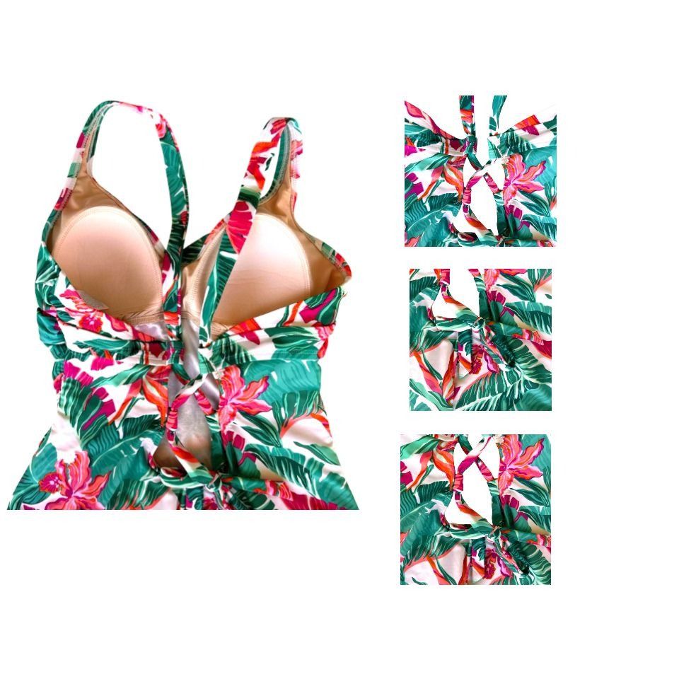Designer Kona Sol Swimsuit Large 12 14 Tropical Floral One Piece Tumm Size L / US 10 / IT 46 - 7 Thumbnail
