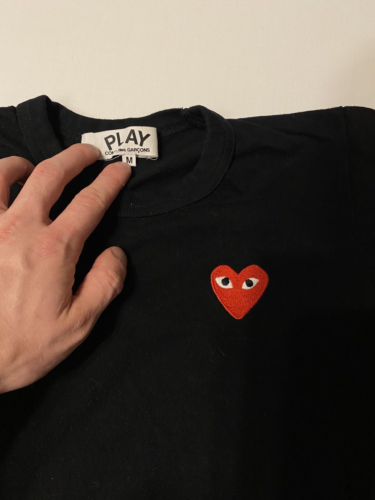 Comme des Garcons × Comme des Garcons PLAY Comme Des Garçons Play Heart Logo Longsleeve Red CDG Size M / US 6-8 / IT 42-44 - 3 Thumbnail