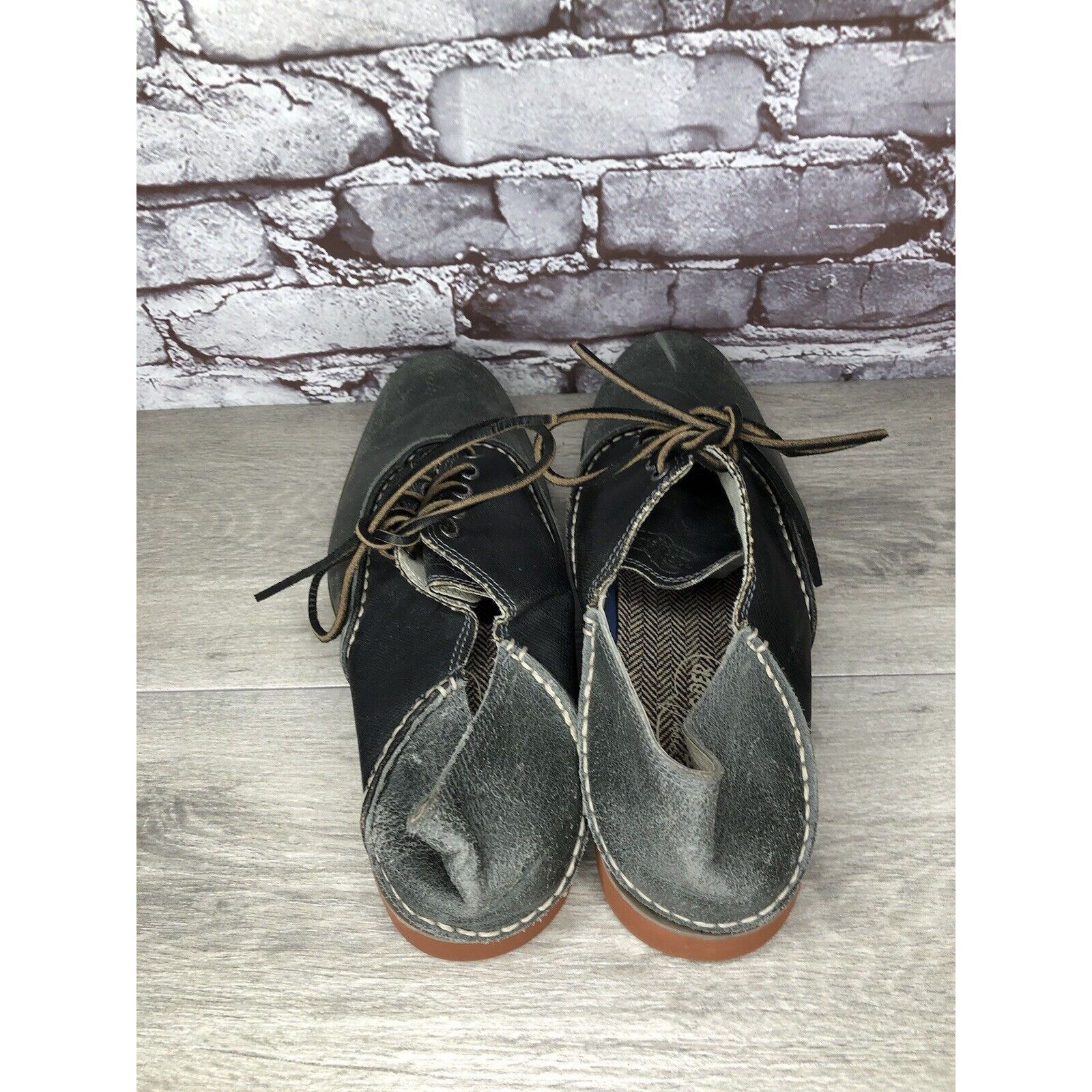 Sperry Sperry Top Sider Gray Black Leather Oxfords Lace Up Shoes Me Size US 11.5 / EU 44-45 - 6 Thumbnail