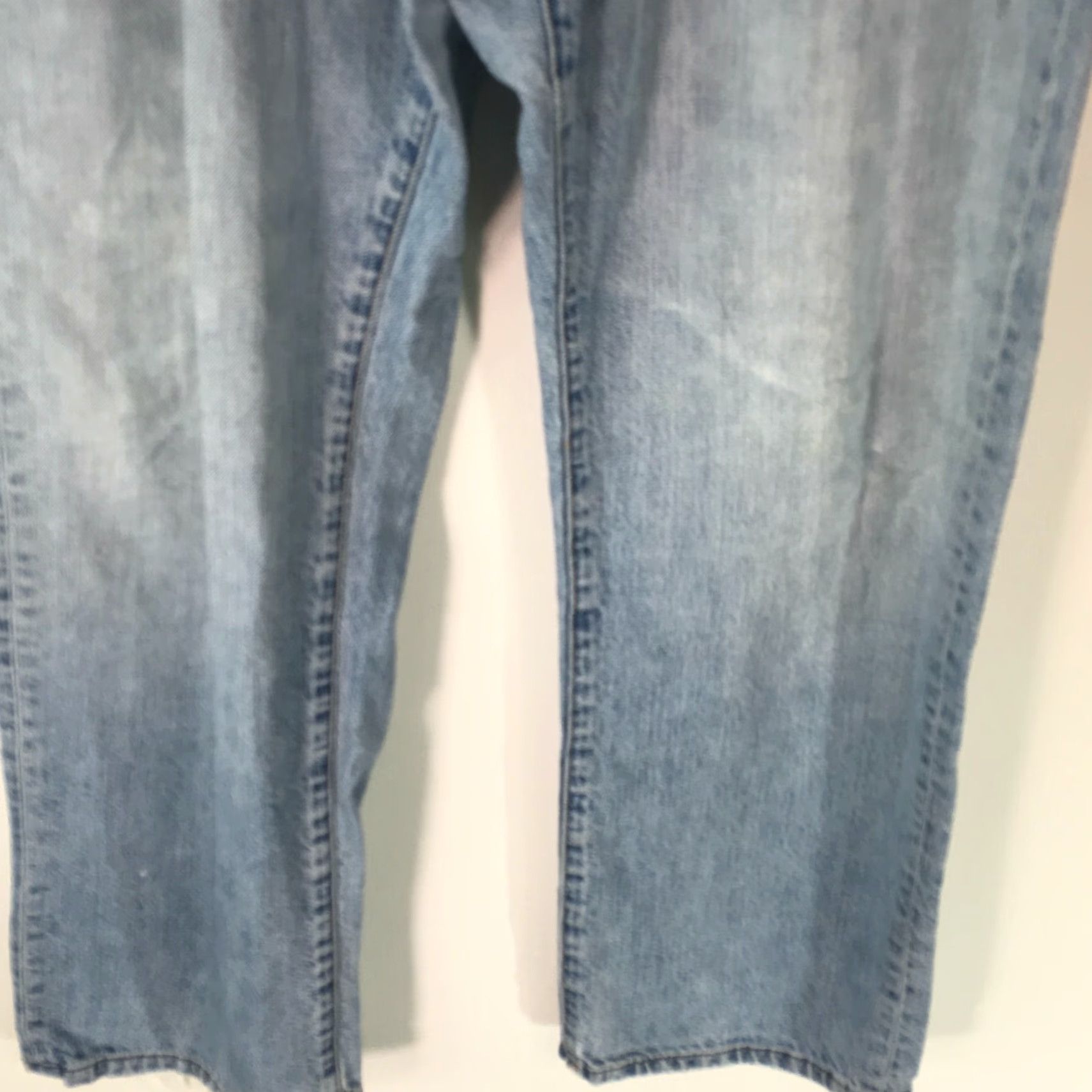 Denime Indigo Palms Men's Classic Fit Mid Rise Light Blue Casual Denim Jeans 35X30 Size US 34 / EU 50 - 4 Thumbnail
