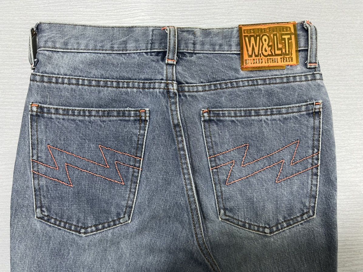 Walter Van Beirendonck W&LT - A/W 1998 - Lightning Bolt Logo Dorky Denim Jeans Size US 26 / EU 42 - 10 Thumbnail