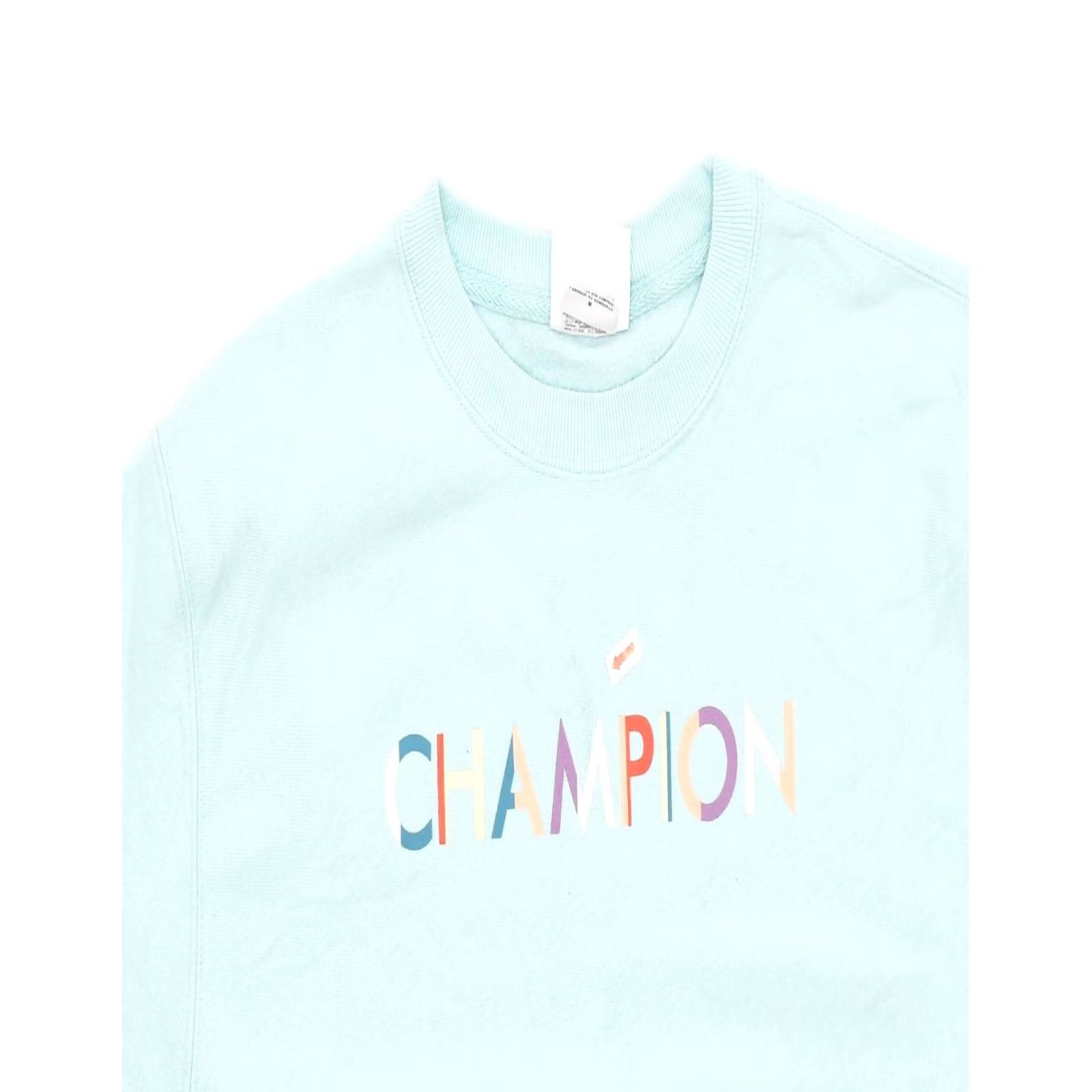 Champion CHAMPION Womens Crop Graphic Sweatshirt Jumper Medium Turquoise UK 12 Size M / US 6-8 / IT 42-44 - 7 Thumbnail