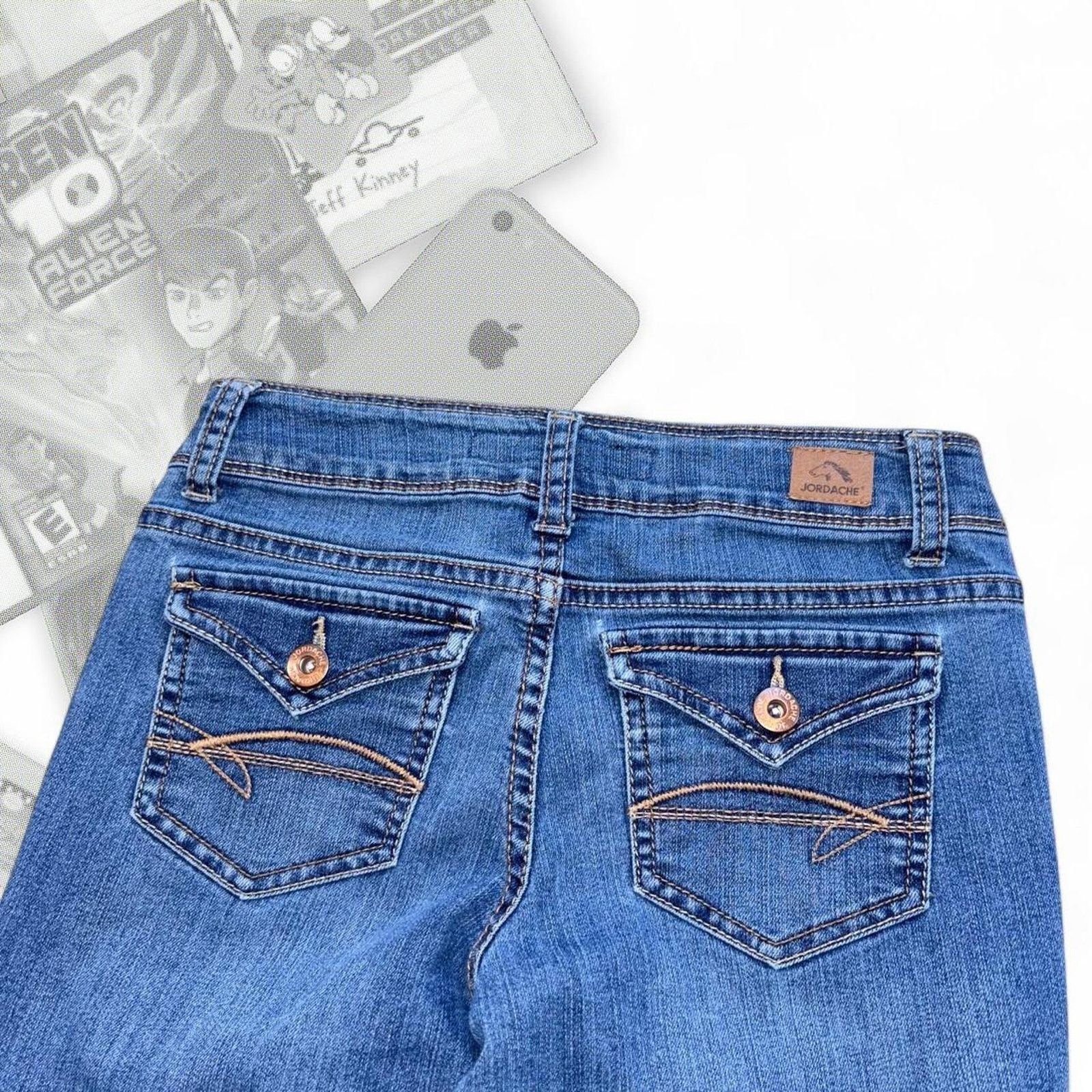Jordache Y2K Blue Denim Western Jordache Flaired Jeans Size 34" / US 12 / IT 48 - 4 Thumbnail