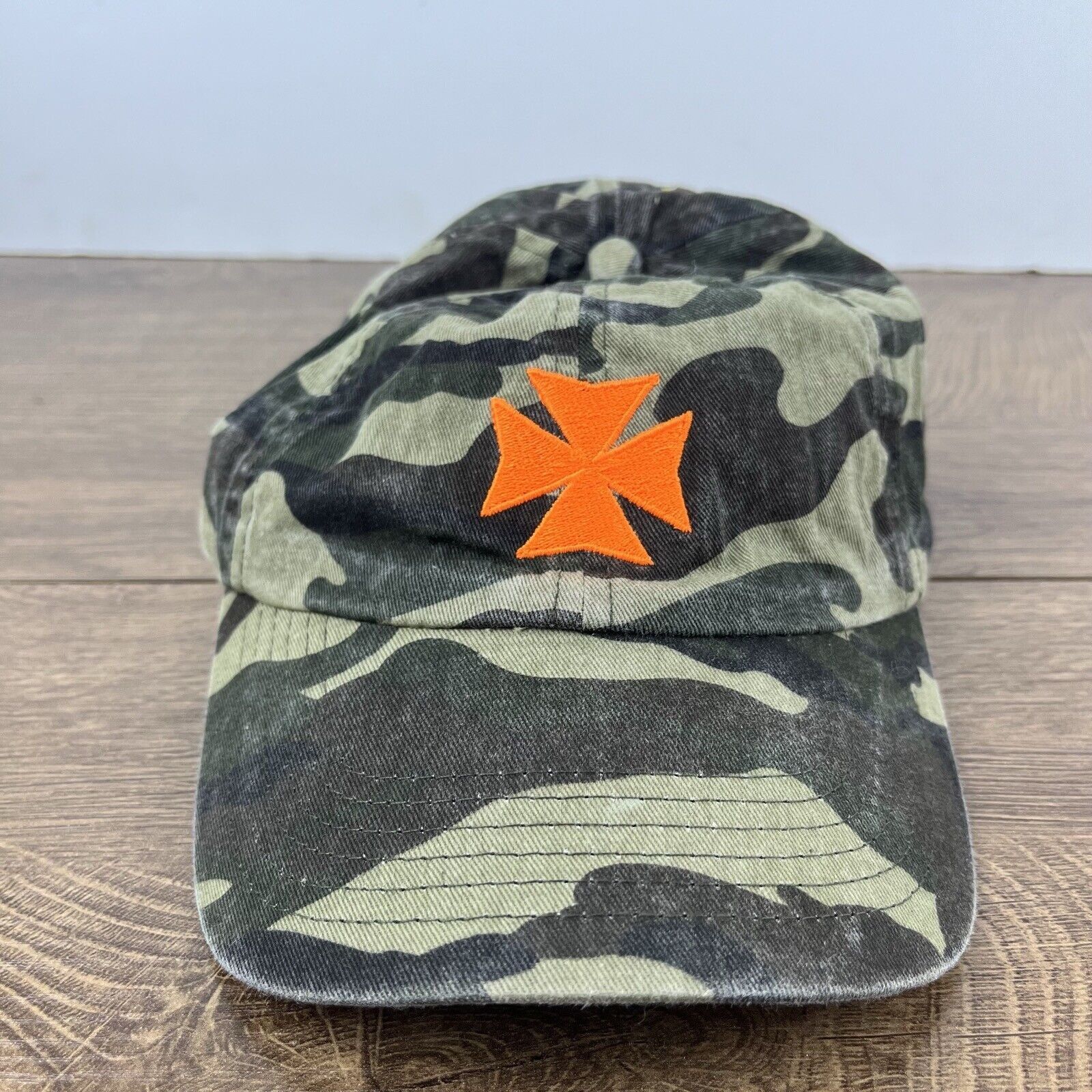 Other Cross Hat Motorcycle Biker Hat Camo Green Hat Adjustable Hat Size ONE SIZE - 4 Thumbnail