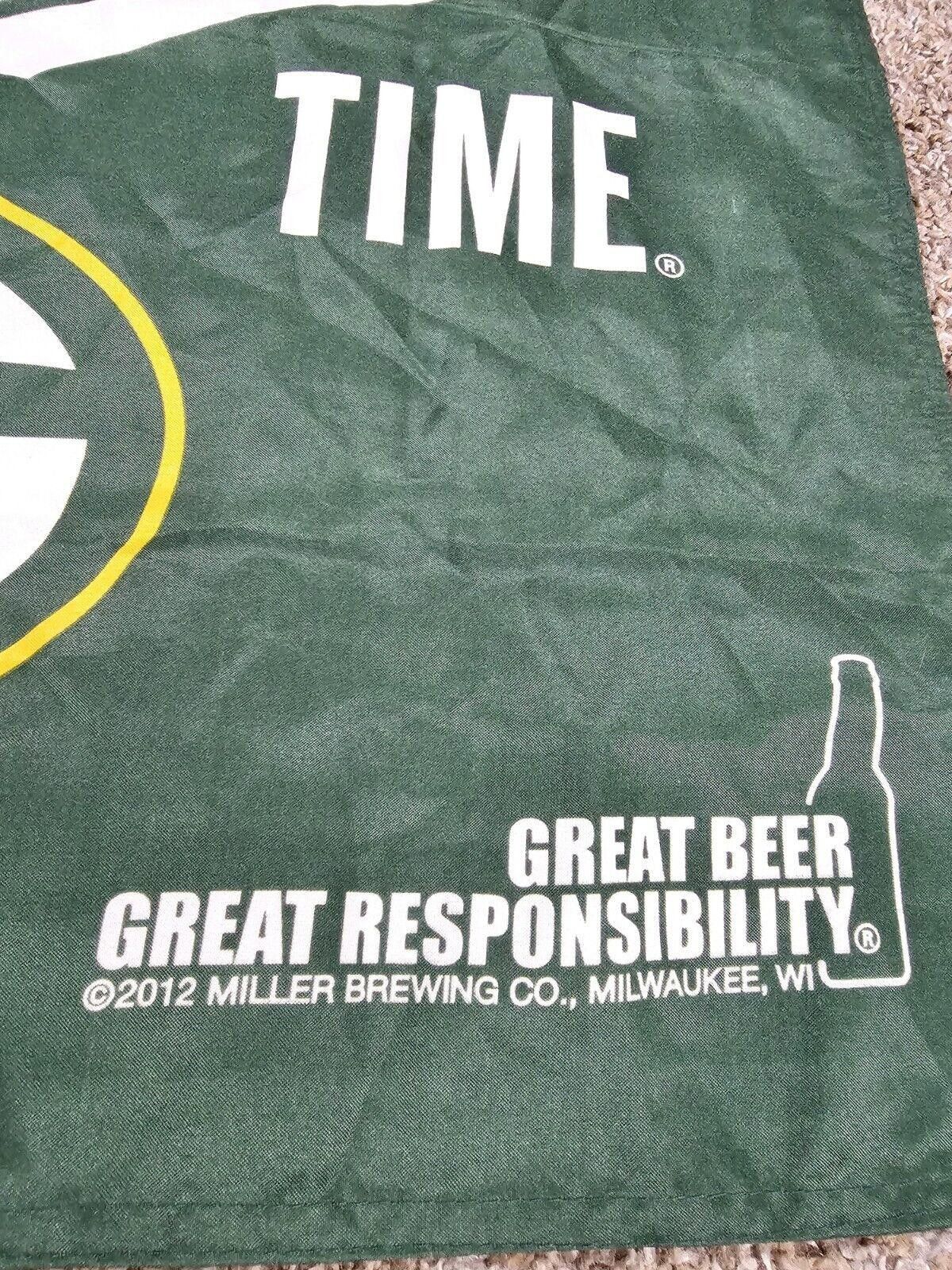 Designer 2012 Green Bay Packers “GO PACK GO It's Miller Time" Flag Size ONE SIZE - 2 Thumbnail