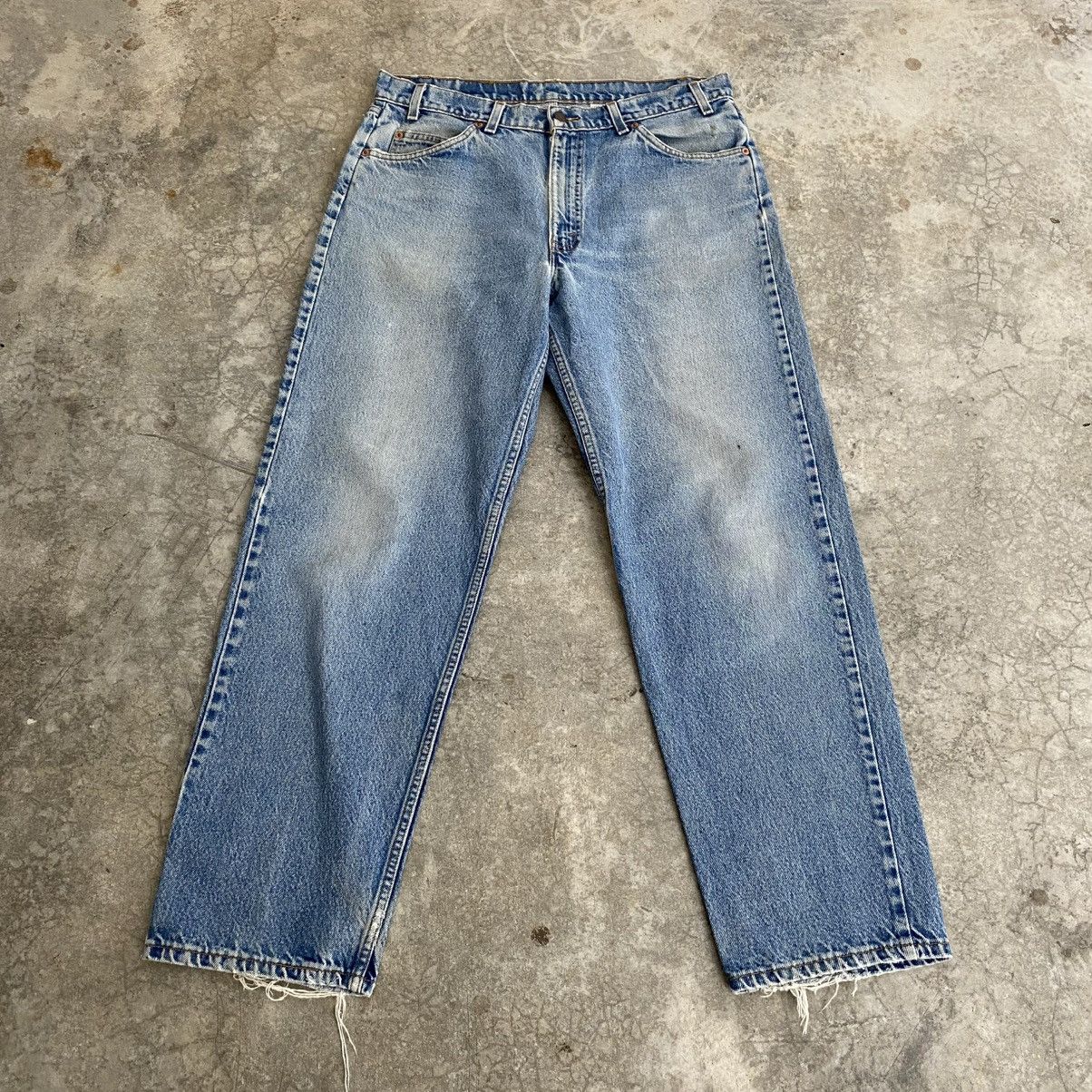 Levi's VTG 1996 Levis 550 Orange Tab Relaxed Fit Faded Blue Jeans Size US 35 - 4 Thumbnail